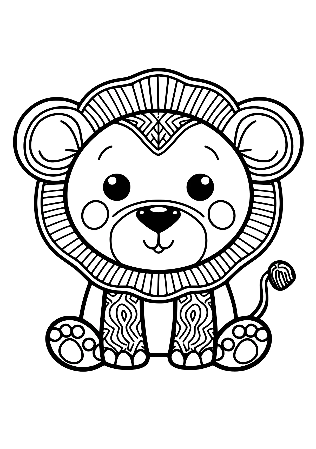 coloring pages cute animals lion, koala, monkey, bear, free page downloads