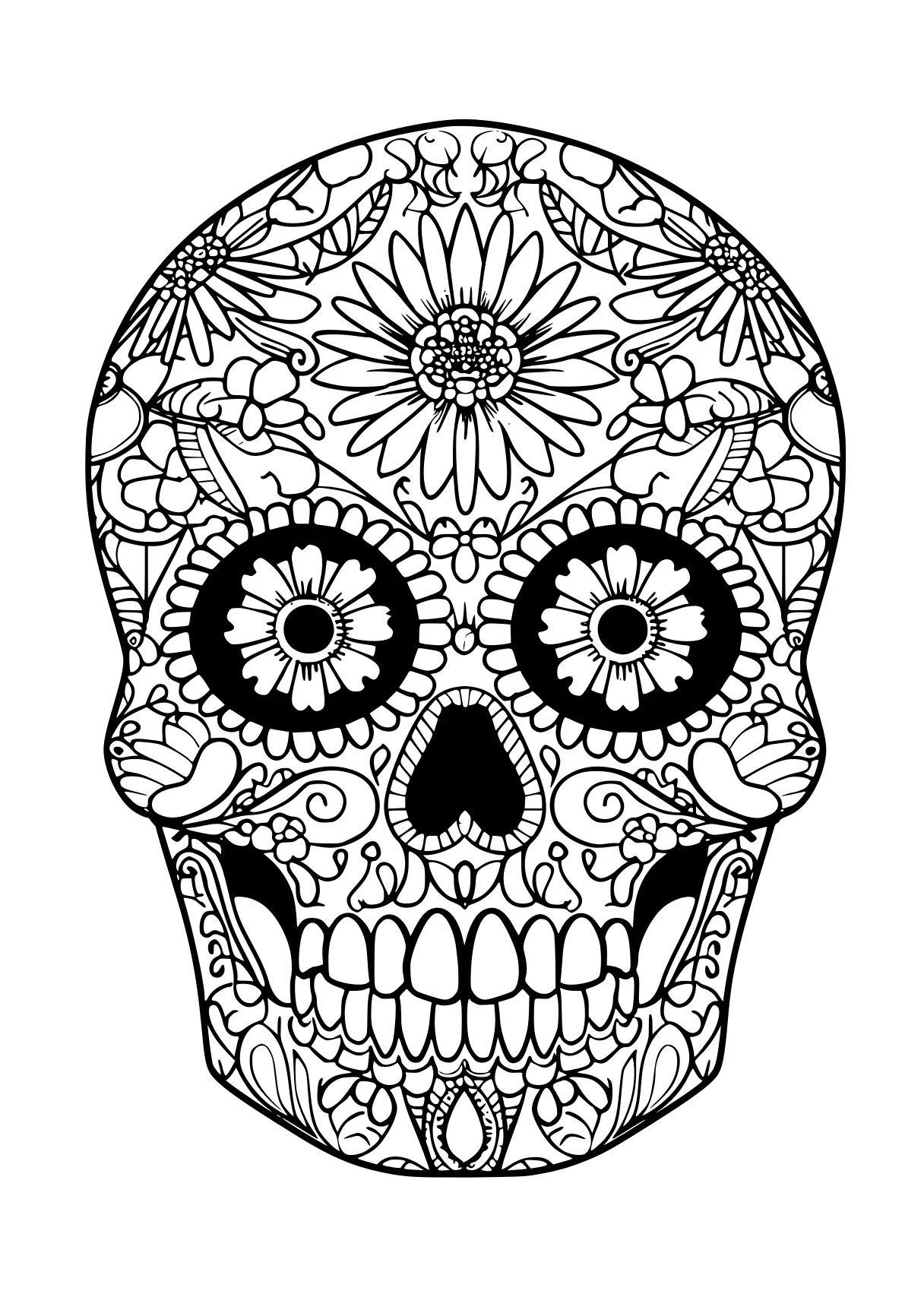 coloring pages for adults online muertos, skull, skeleton, free page downloads