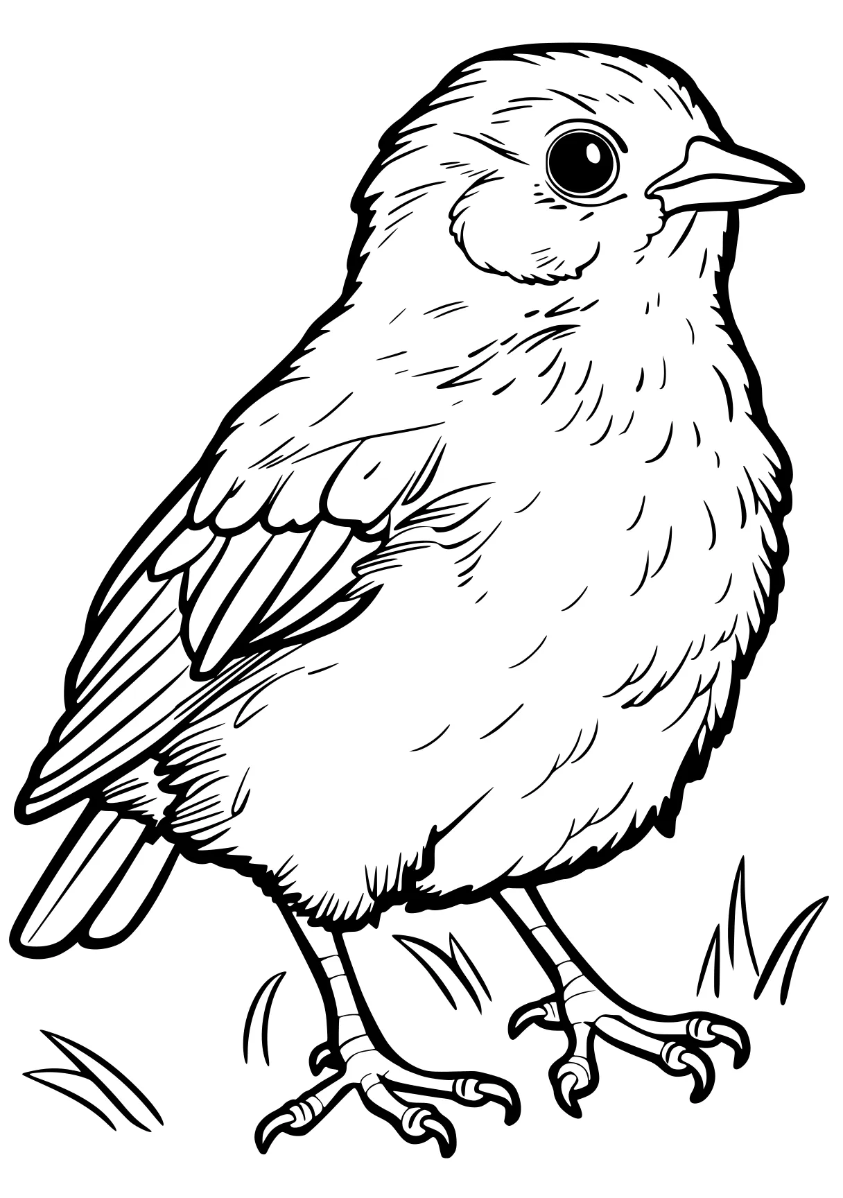 bird coloring pages, KIDS page for kids style of book, empty background, super thick black vector lines, and white, Black-and-white Bold Outlined Thick-lined Flat 2D, Simple, Clean, Cartoonish, Unfilled, Solid, Playful  shading shadow text fonts letters watermark words typography slogans strokes sketch signature gray grey dither dithering grayscale 70:99