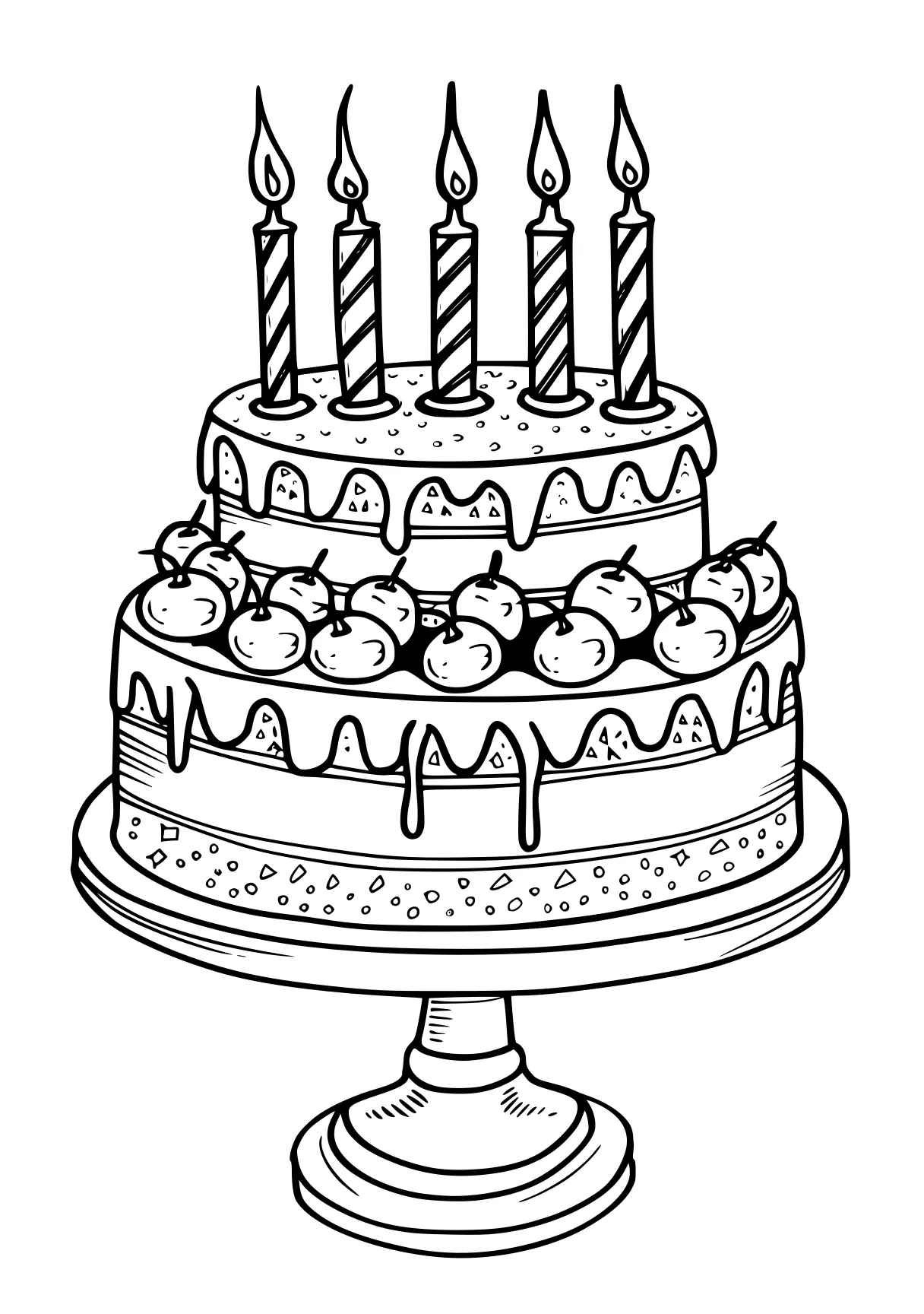 birthday cake coloring page birthday, cake, cupcake, free downloads