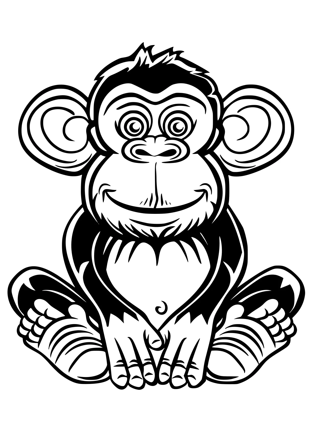 monkey coloring monkey, gorilla, kong, illustrator, tanjiro, free page downloads