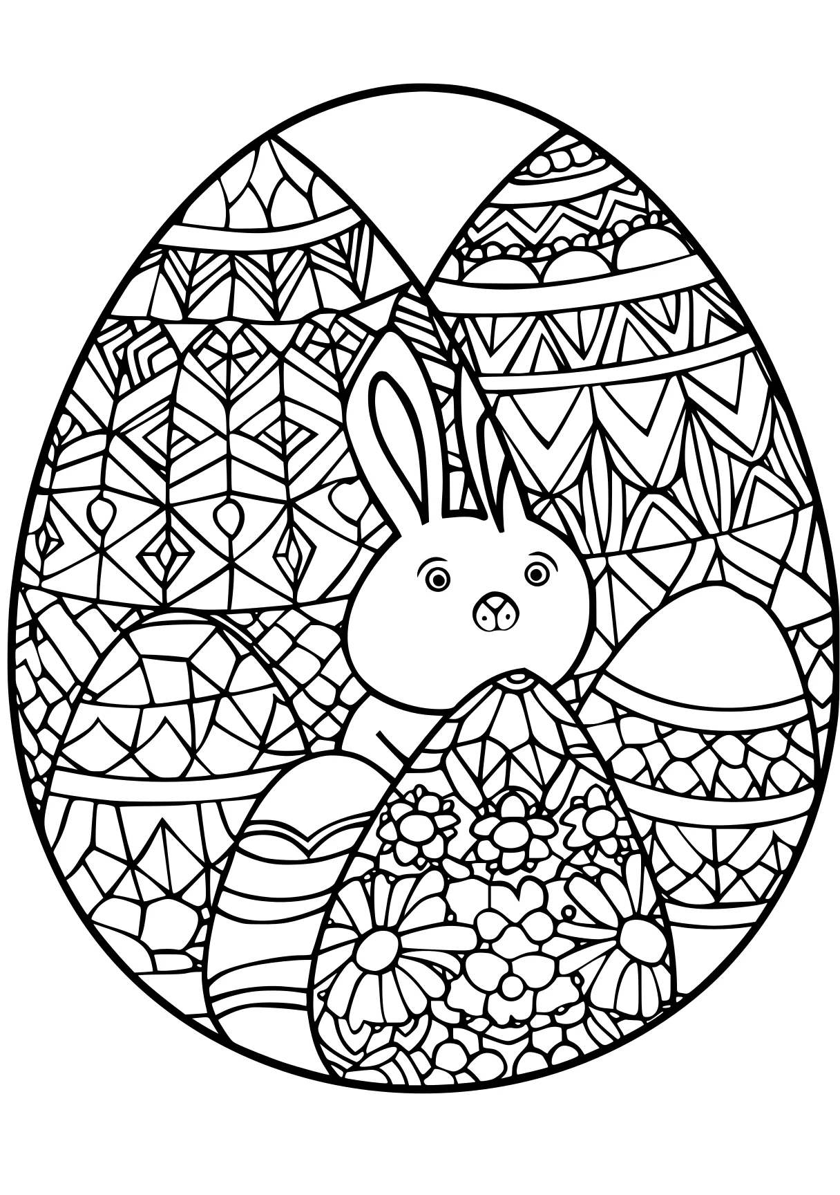 printable easter coloring pages zentangle, humpty, rabbit, free page downloads