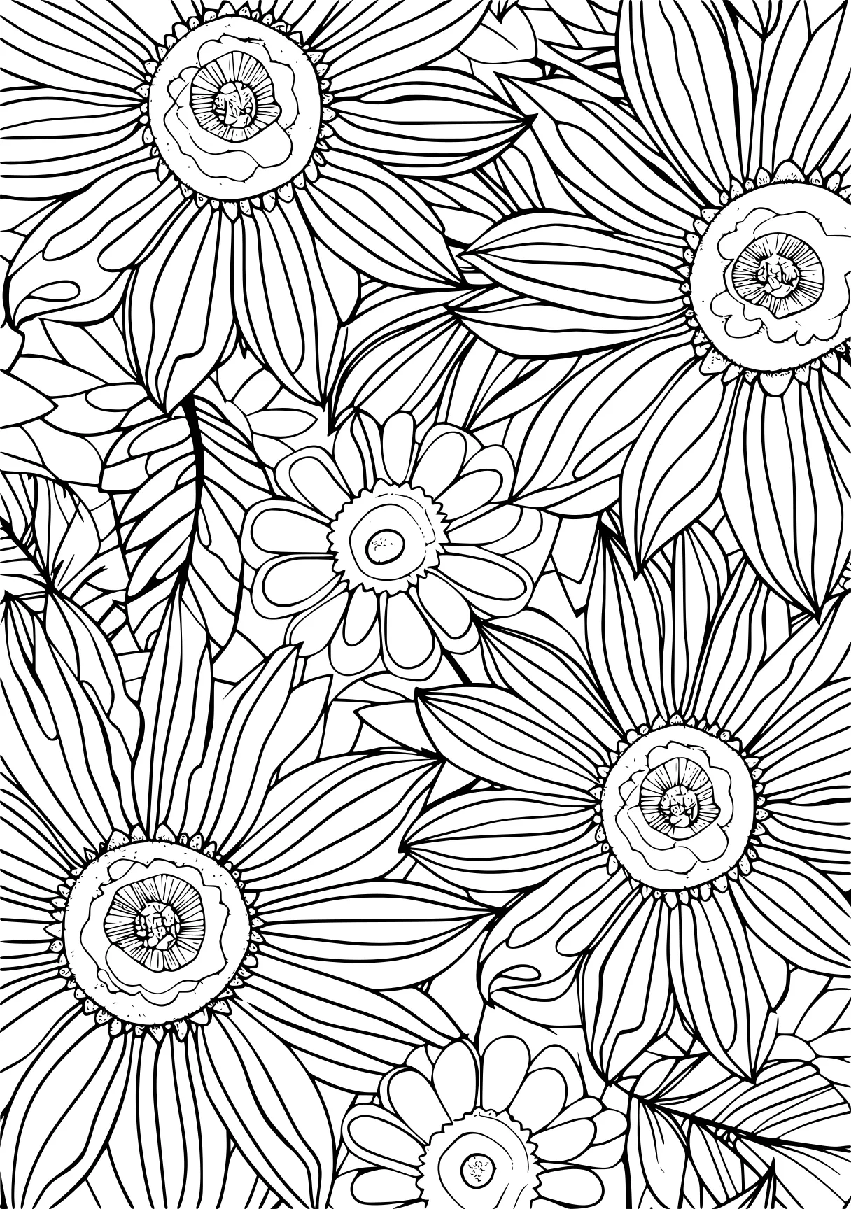 flower coloring pages for adults, mandalas, pattern, zentangle, free page downloads