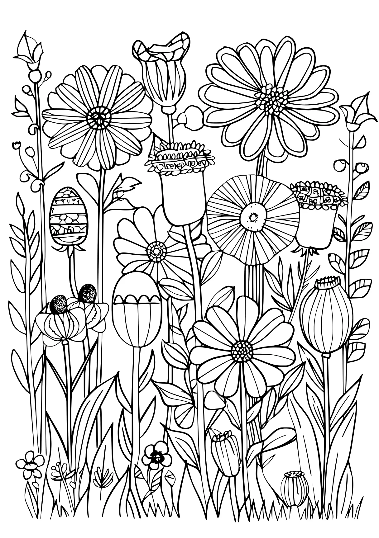 spring coloring pages, zentangle, flowers, printables, free page downloads