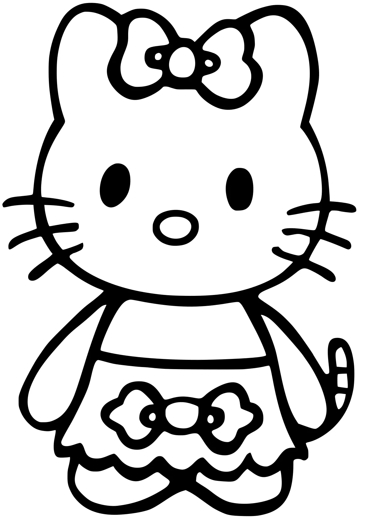 coloring pages printable hello kitty sanrio, unikitty, kitty, peppa, pinkfong, free page downloads