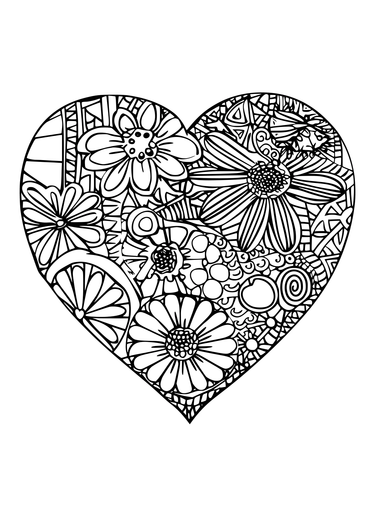 heart coloring pages zentangle, heart, iheartcraftythings, free page downloads