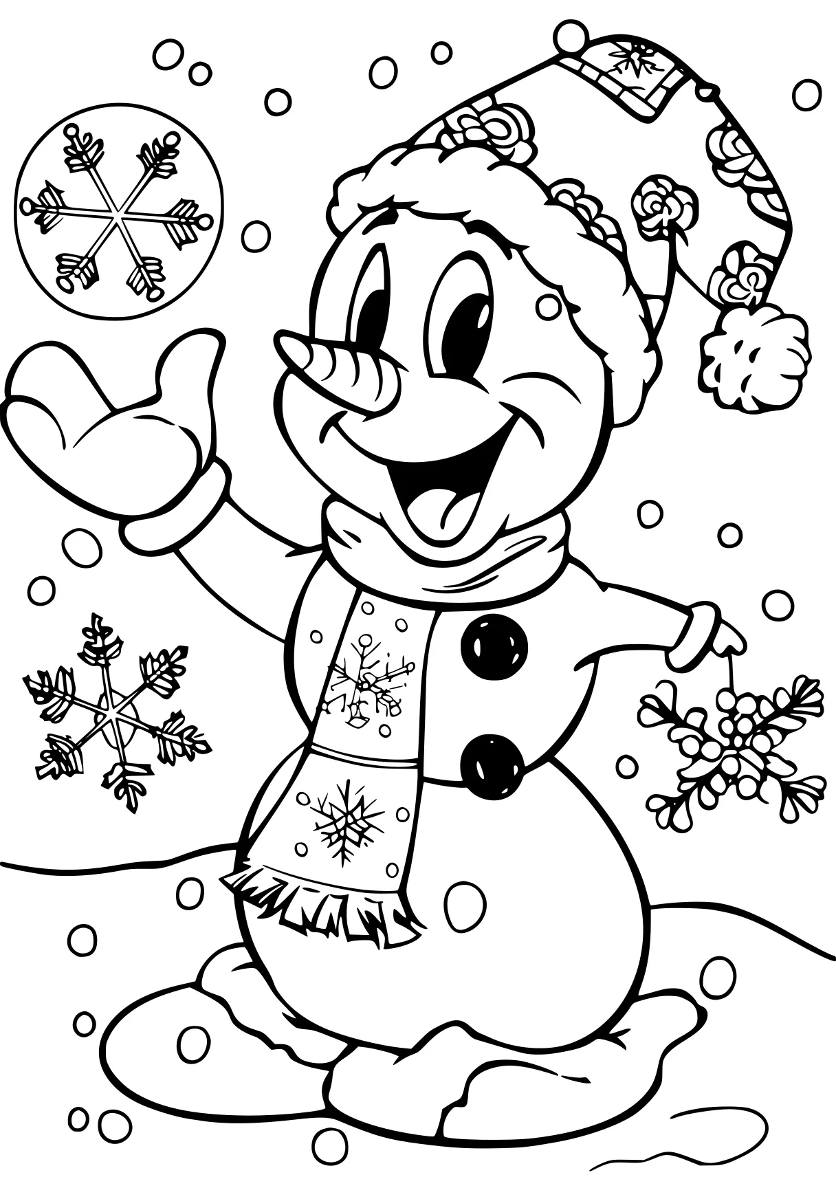 disney christmas coloring pages olaf, snowman, snowflakes, free page downloads