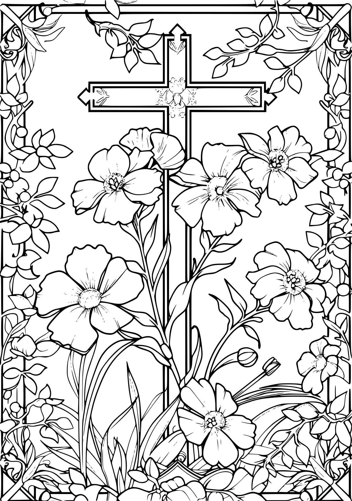 christian coloring pages, ornament, design, floral, free page downloads