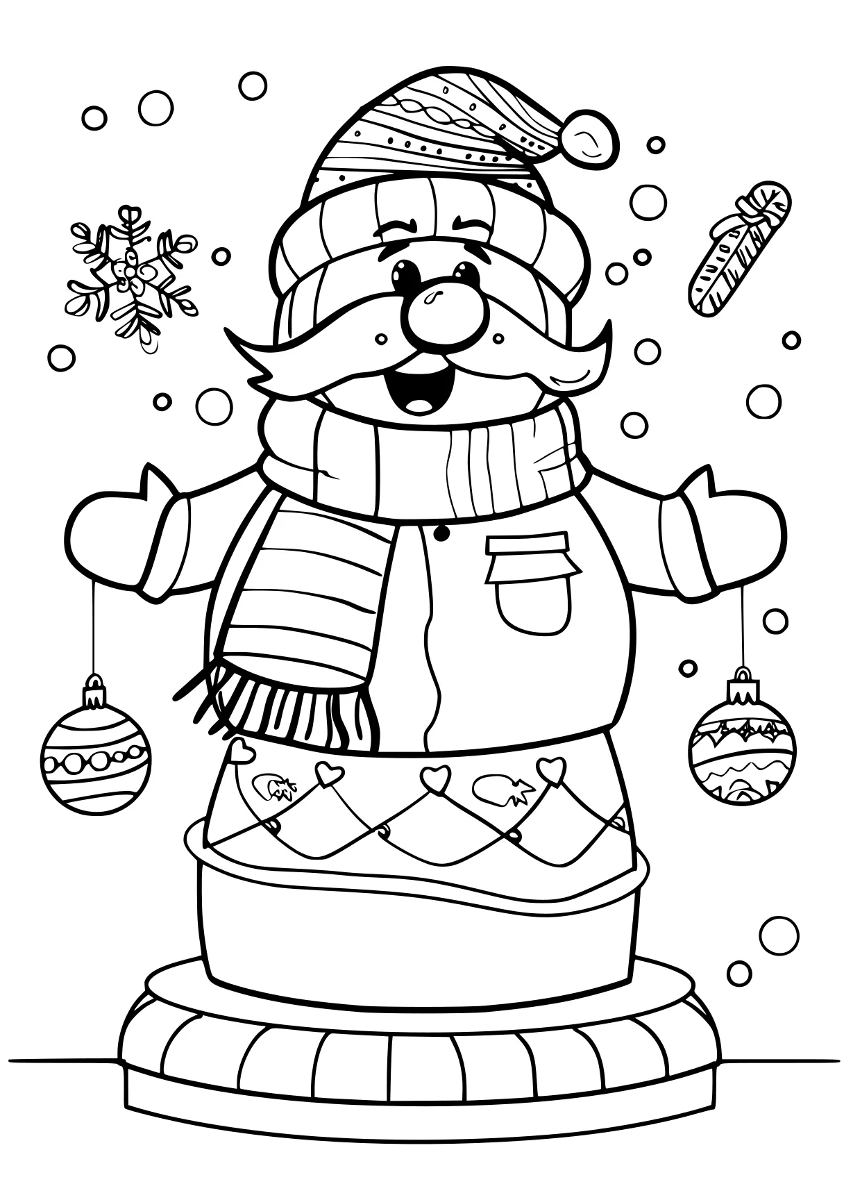 xmas colouring pages snowman, nutcracker, gingerbread, free coloring page downloads