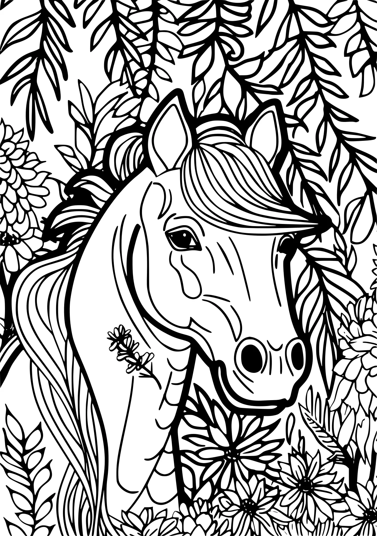 adult coloring books online, unicorn, horse, colouring, free page downloads