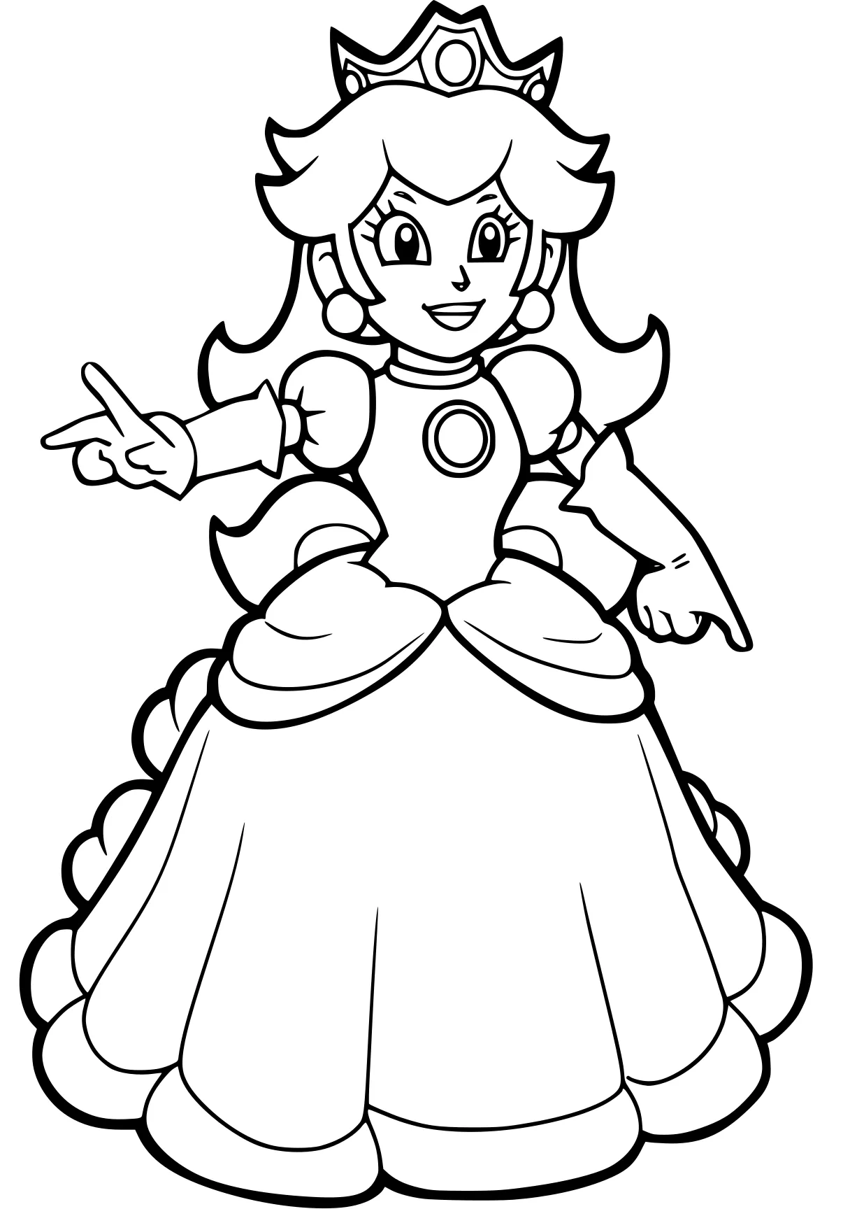 super mario coloring page peach, rosalina, daisy, free downloads