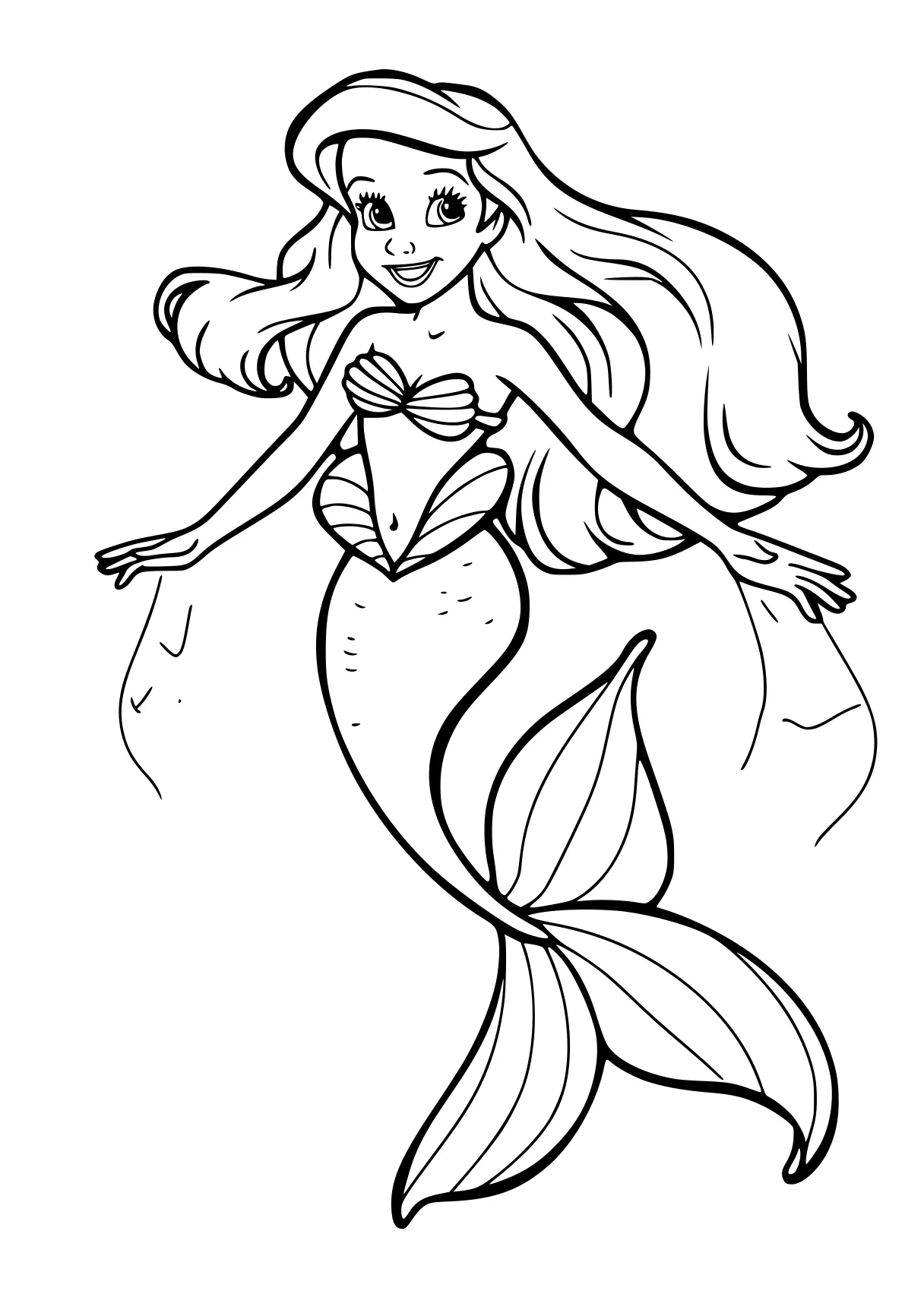 little mermaid coloring pages mermaid, ariel, fish, siren, guppies, free page downloads