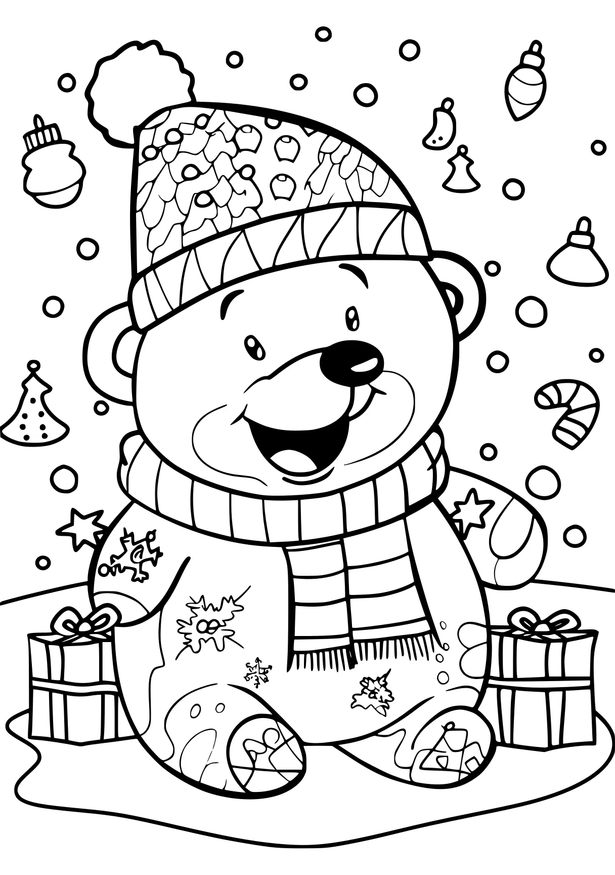 free christmas coloring pages, bear, snowman, winnie, page downloads