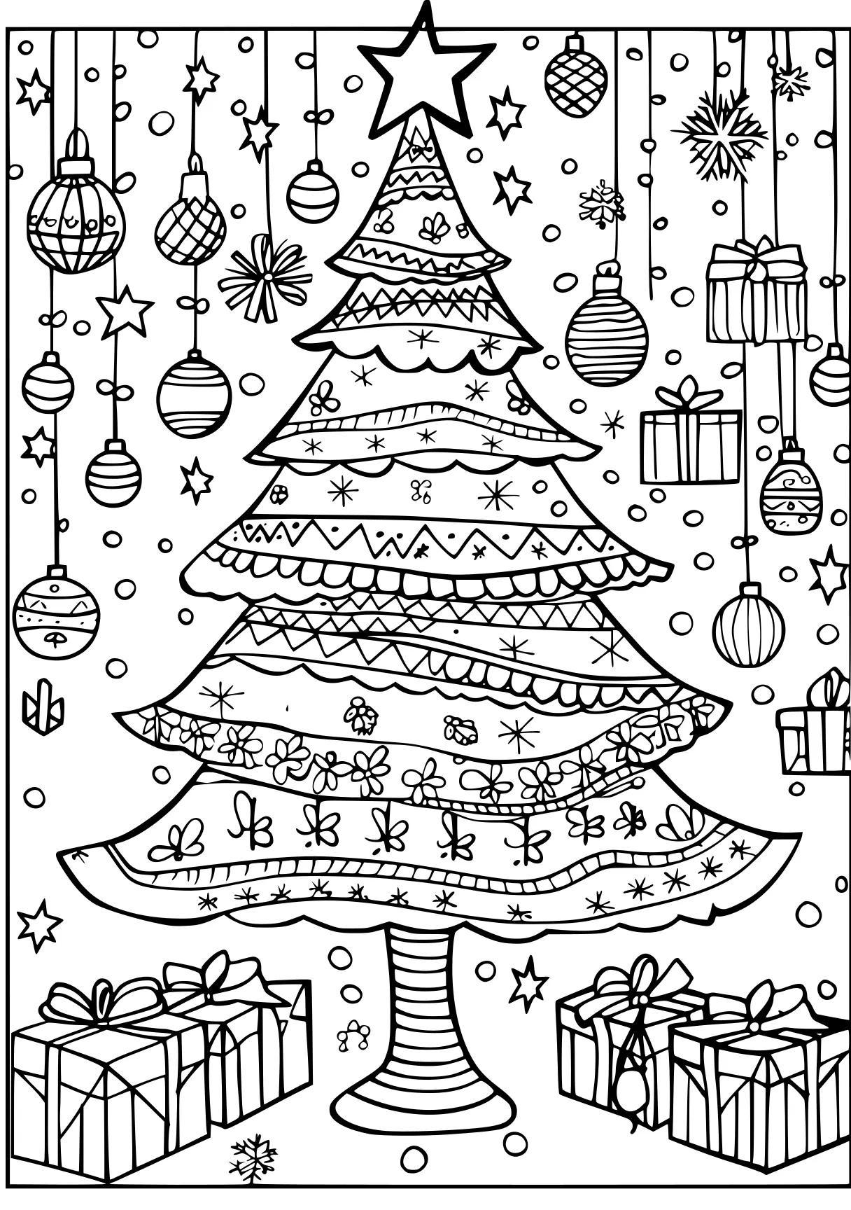 coloring pages printable adult, ornament, tree, zentangle, free page downloads