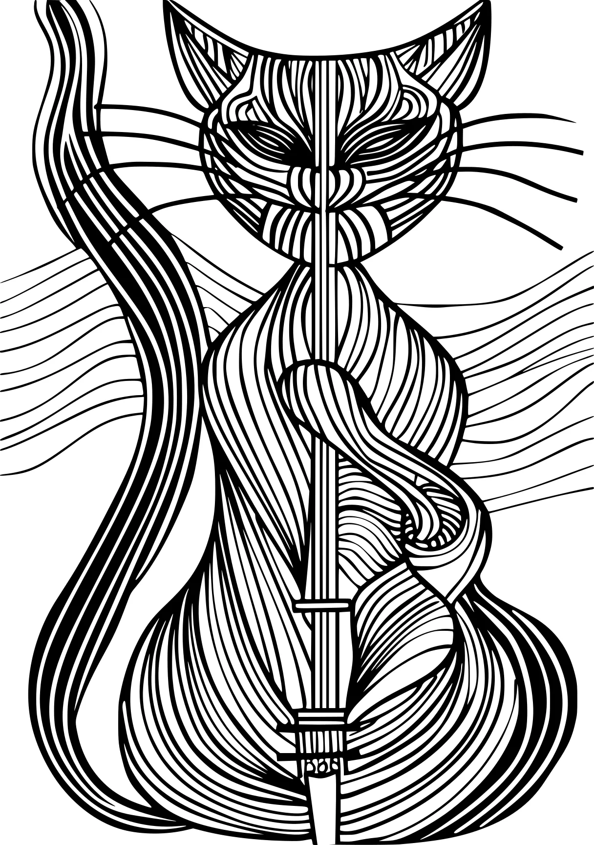 my melody coloring page cat, zentangle, lines, cats, free downloads