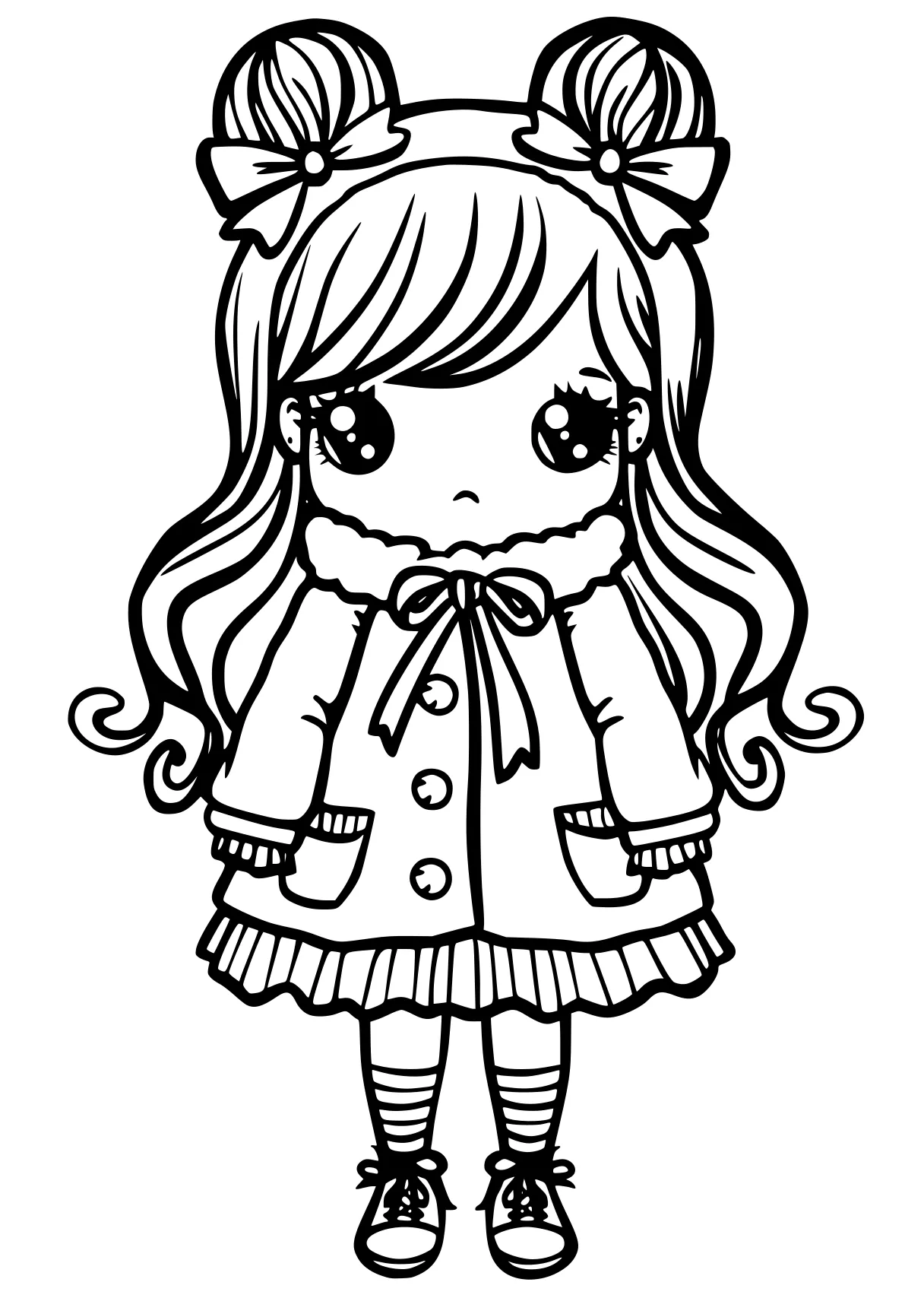 kawaii coloring pages chibi, cinnamoroll, doll, girl, alice, free page downloads