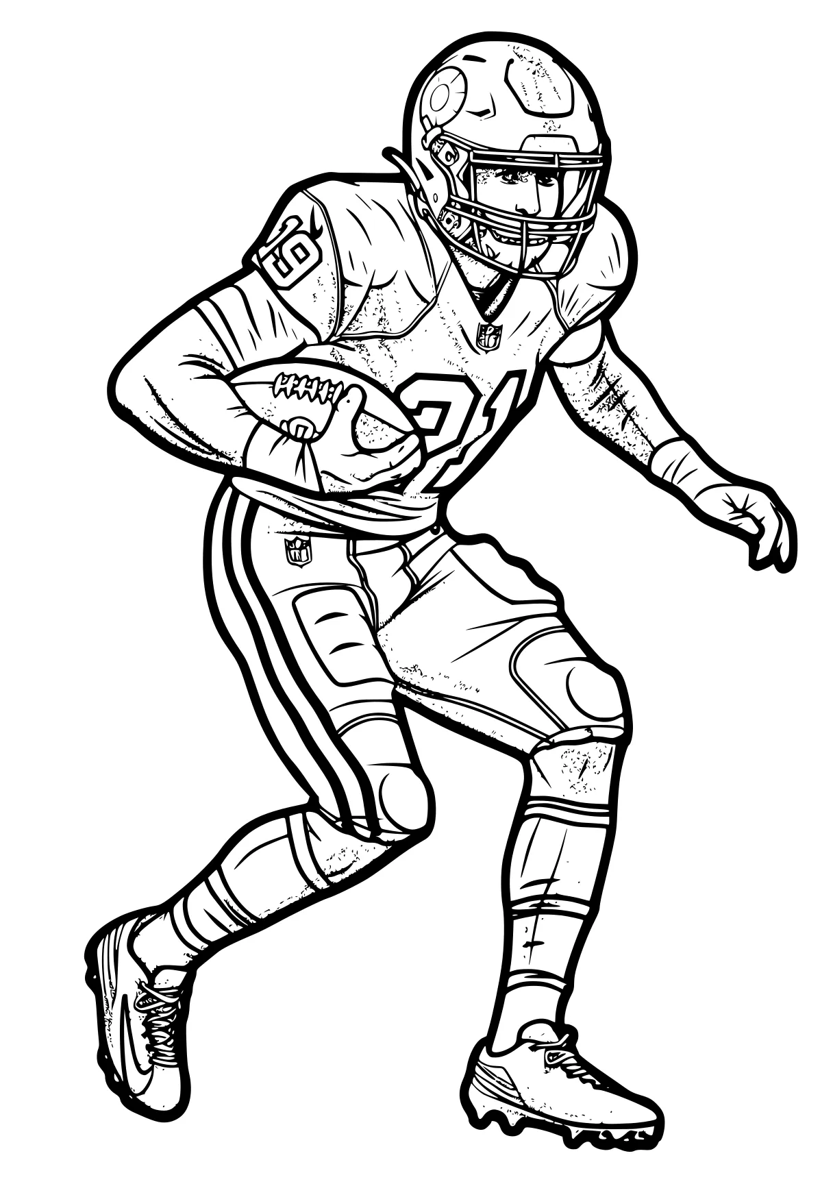 football player coloring page sports, football, ball, astronaut, nfl, free downloads