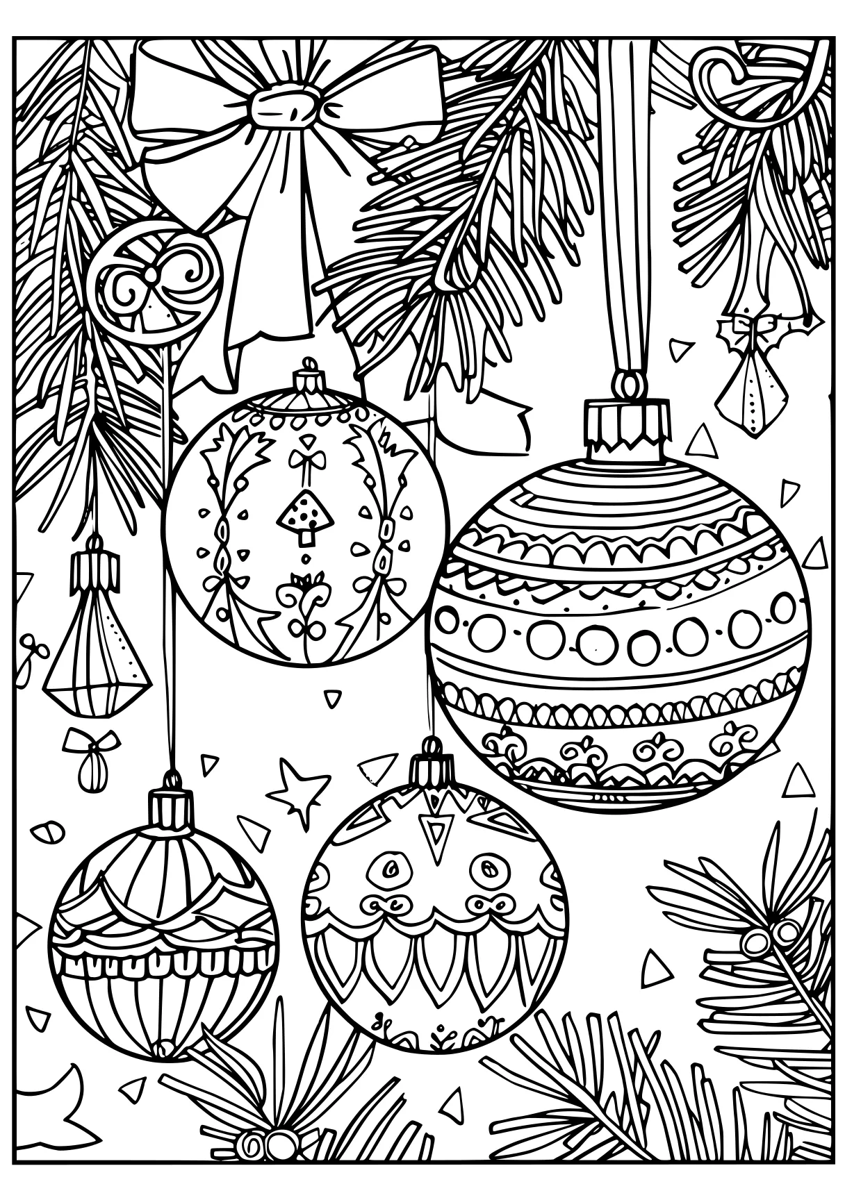 christmas coloring pages for adults ornament, zentangle, mandalas, free page downloads