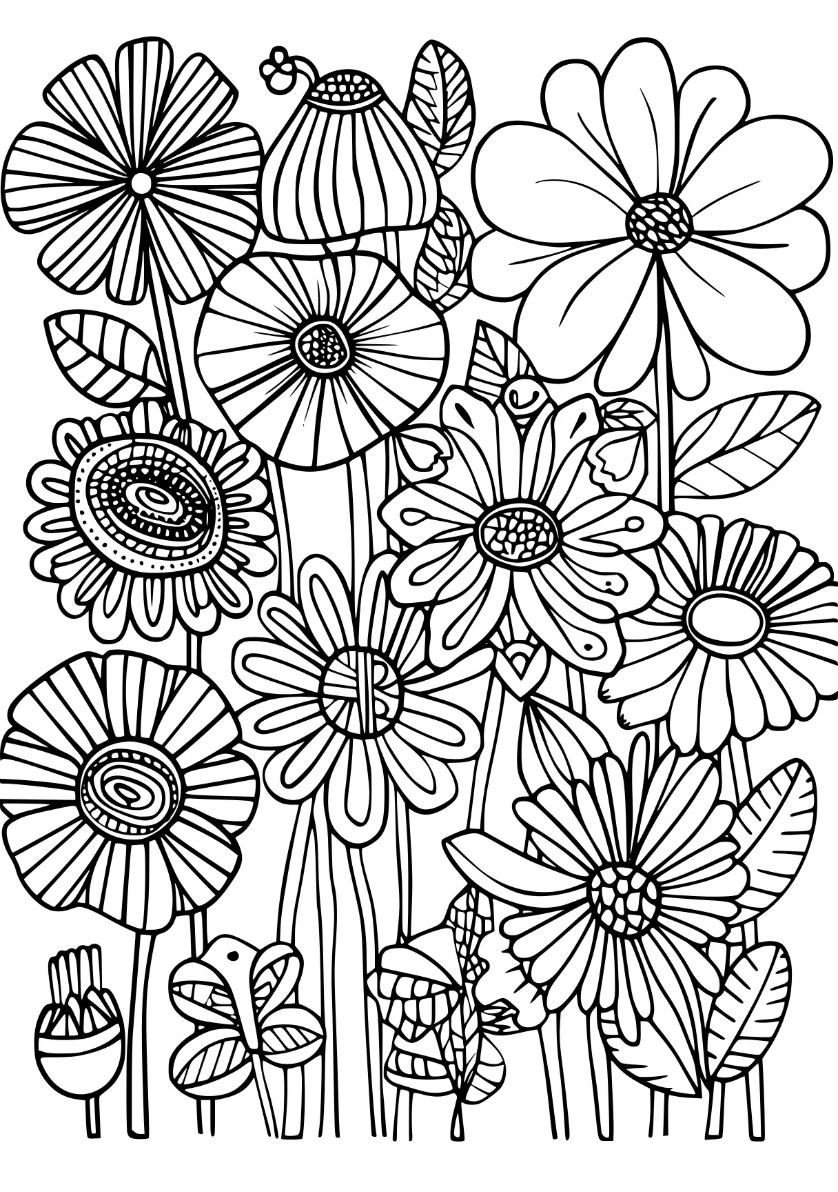 free printable adult coloring pages, zentangle, flowers, colouring, page downloads