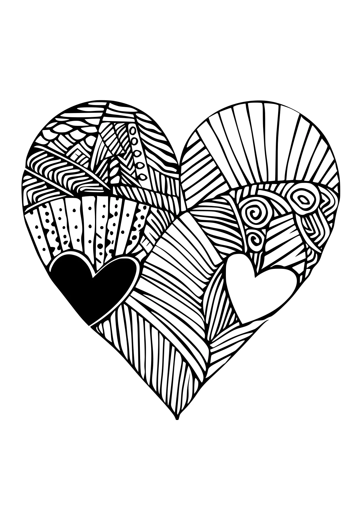 heart coloring sheet zentangle, heart, iheartcraftythings, free page downloads