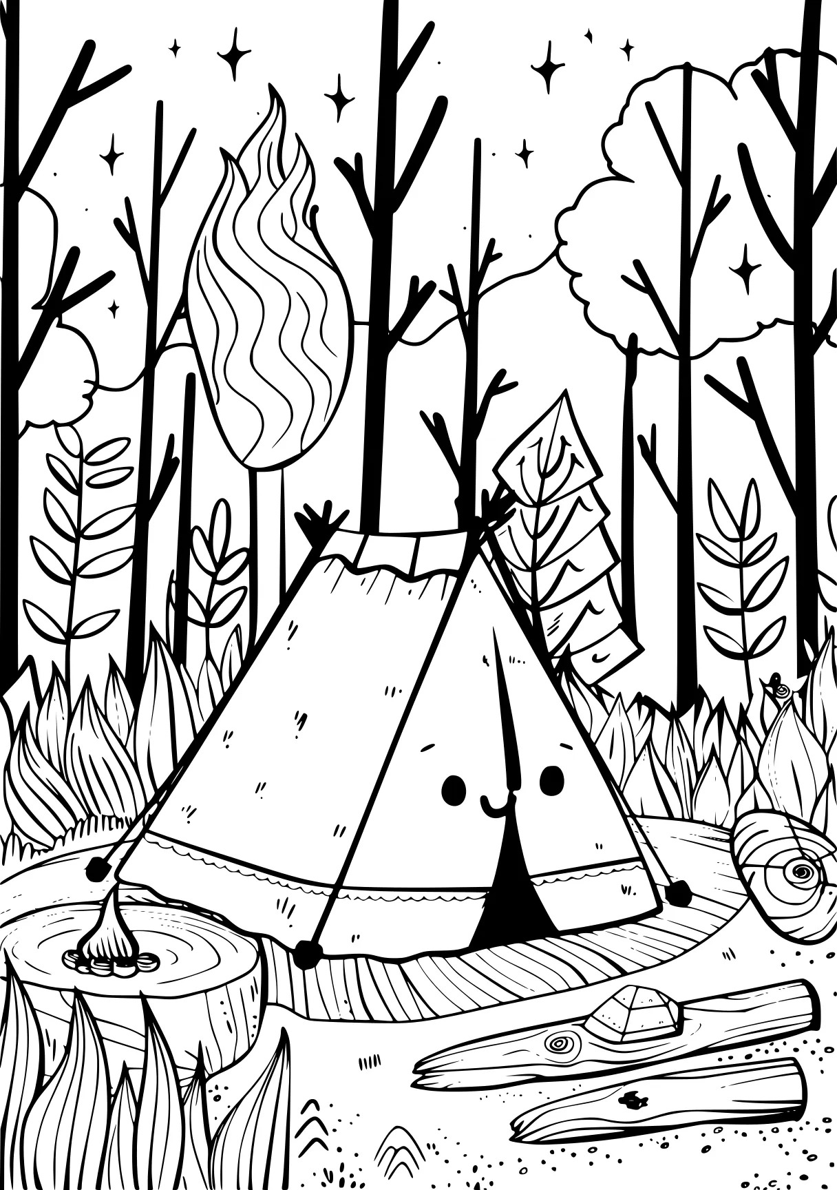 camping coloring pages camping, forest, colouring, free page downloads