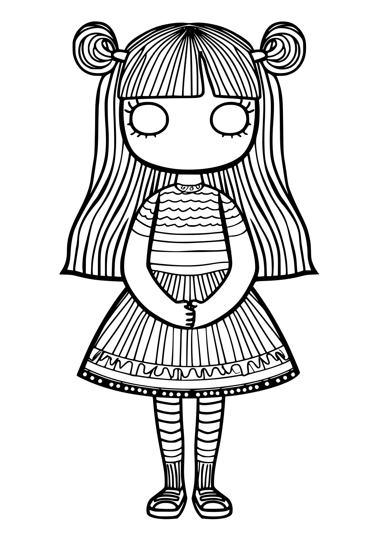 cute coloring pages zentangle, doll, alice, illustrator, kuromi, free page downloads