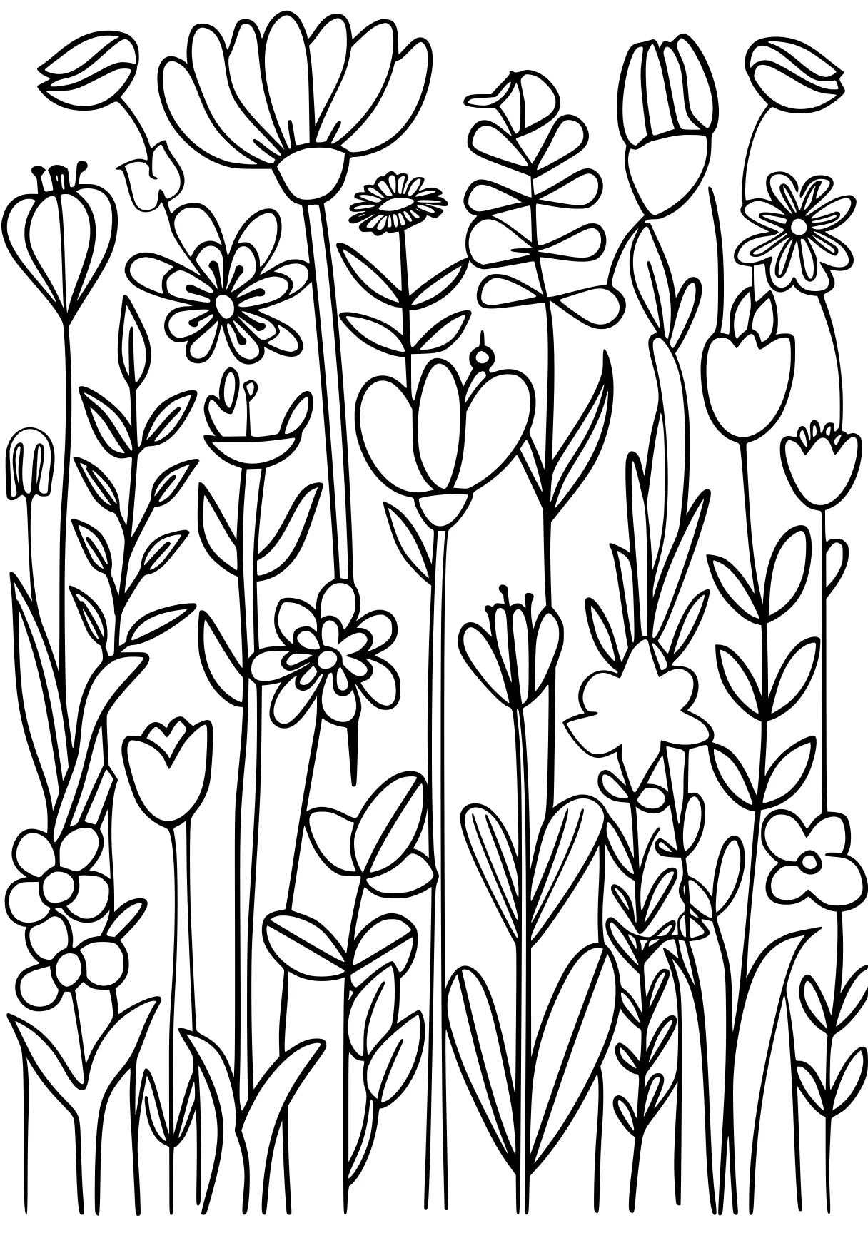 spring time coloring pages, flowers, pattern, plants, free page downloads