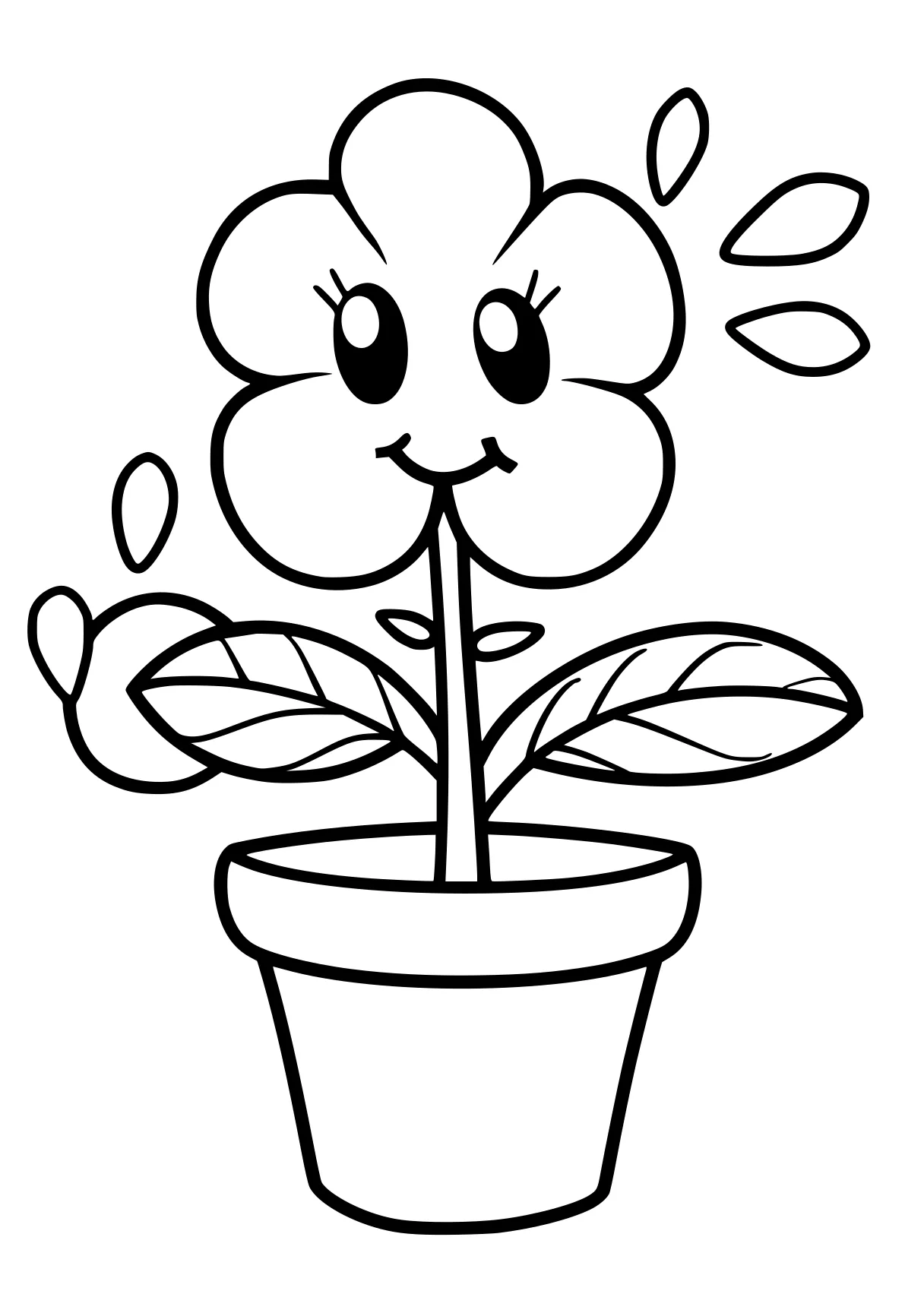 simple coloring pages plant, plants, flower, molang, vegetable, free page downloads