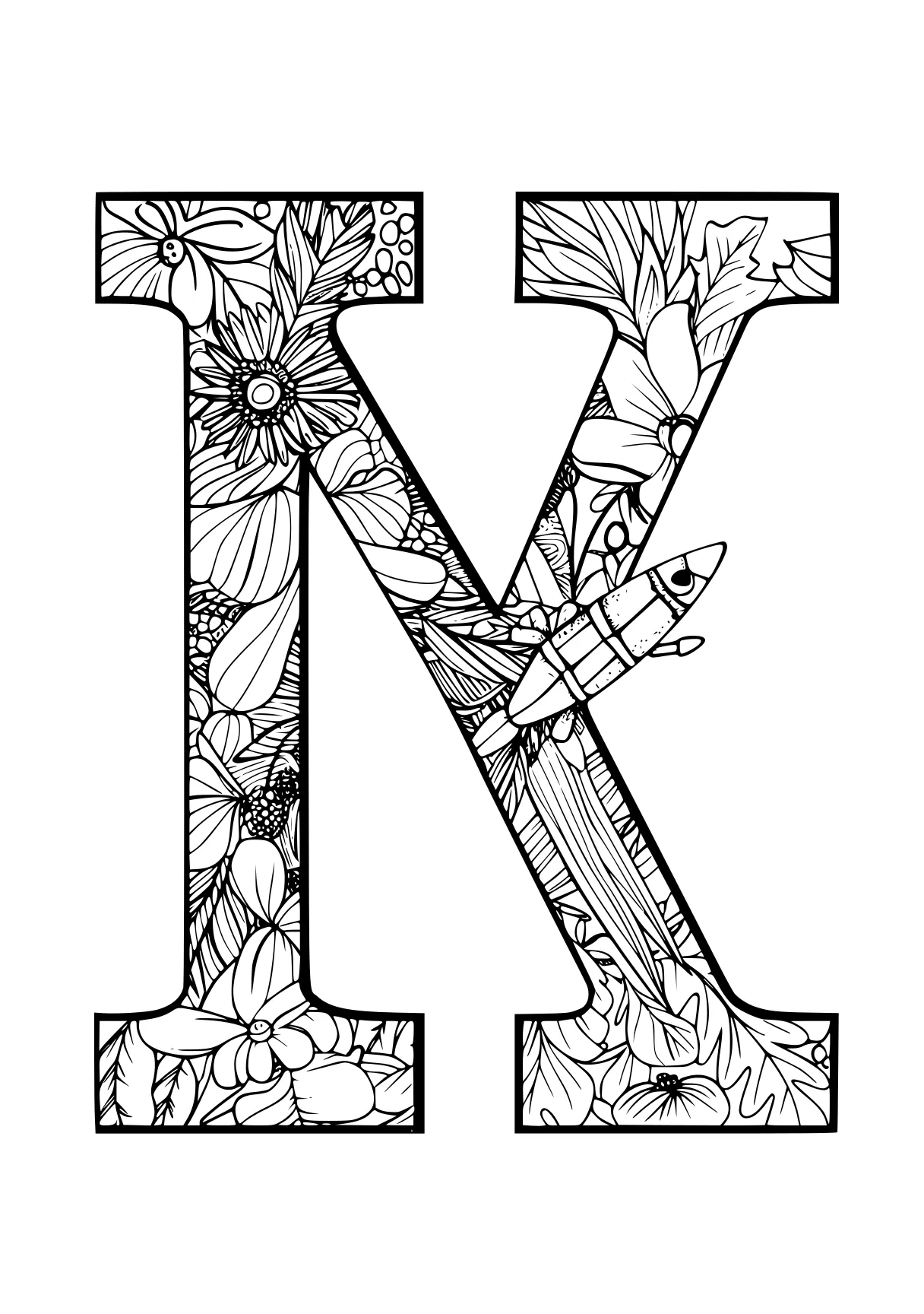 letter coloring pages xavier, x, illustrator, xxtenations, chainsaw, free page downloads