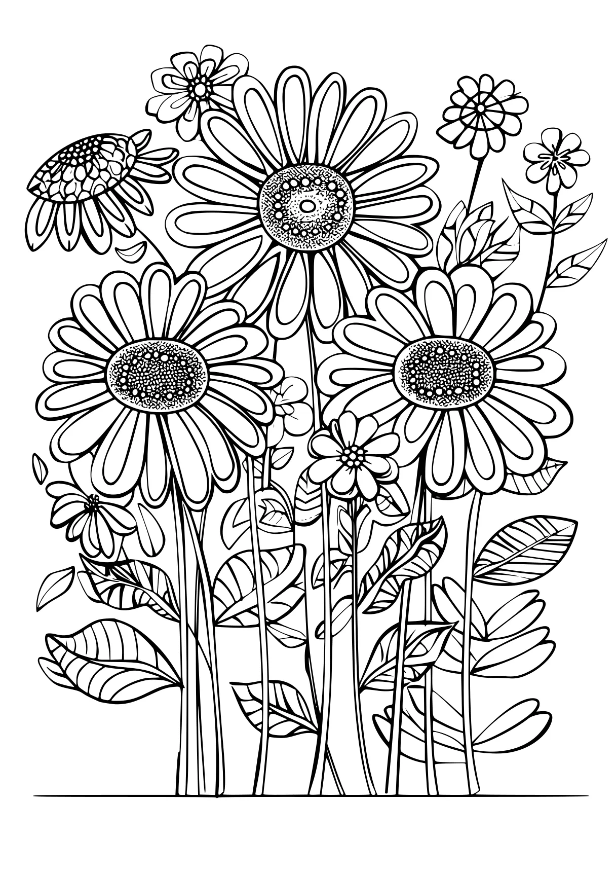 flower coloring pages for adults, flowers, zentangle, sunflower, free page downloads