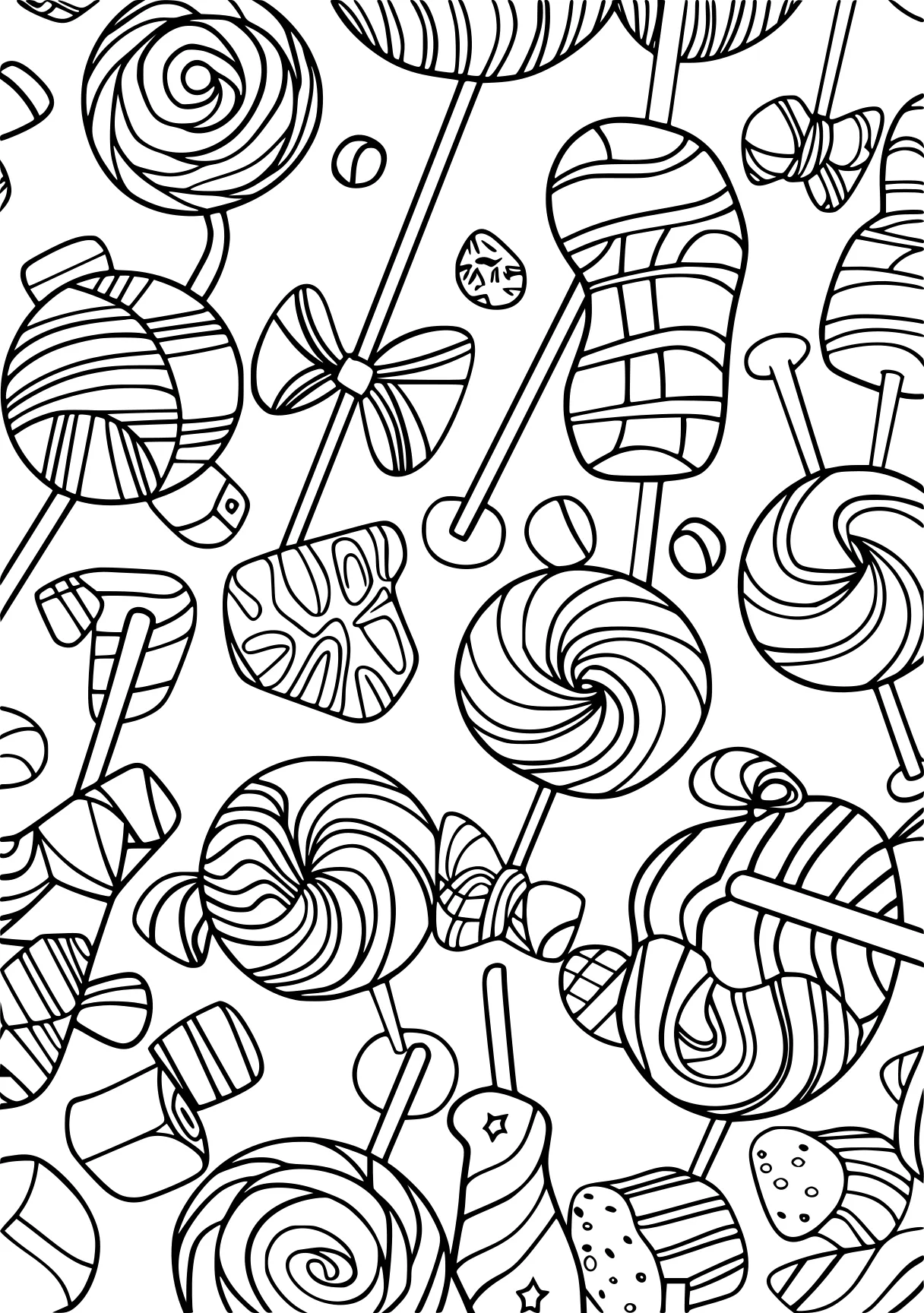 candy coloring page, pattern, patterns, zentangle, free downloads