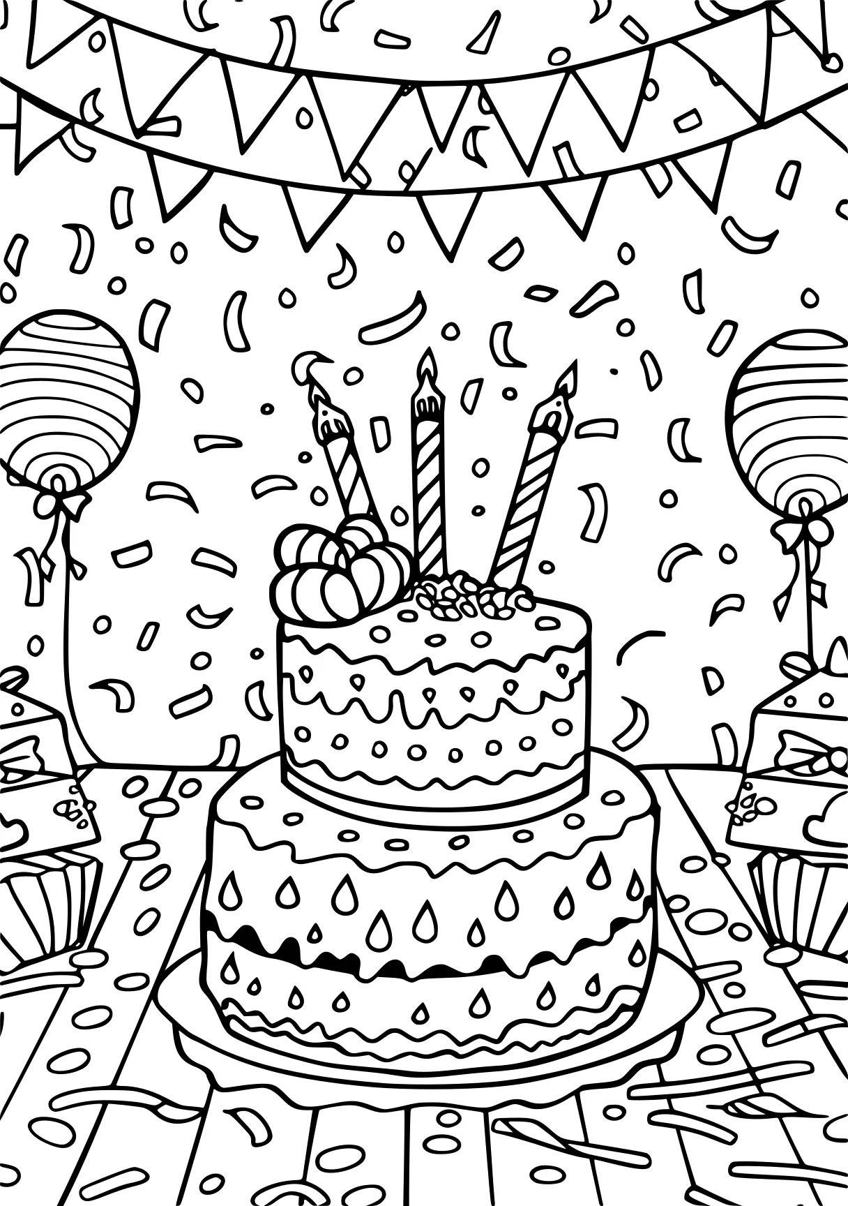 birthday coloring sheets, printables, birthday, cake, free page downloads