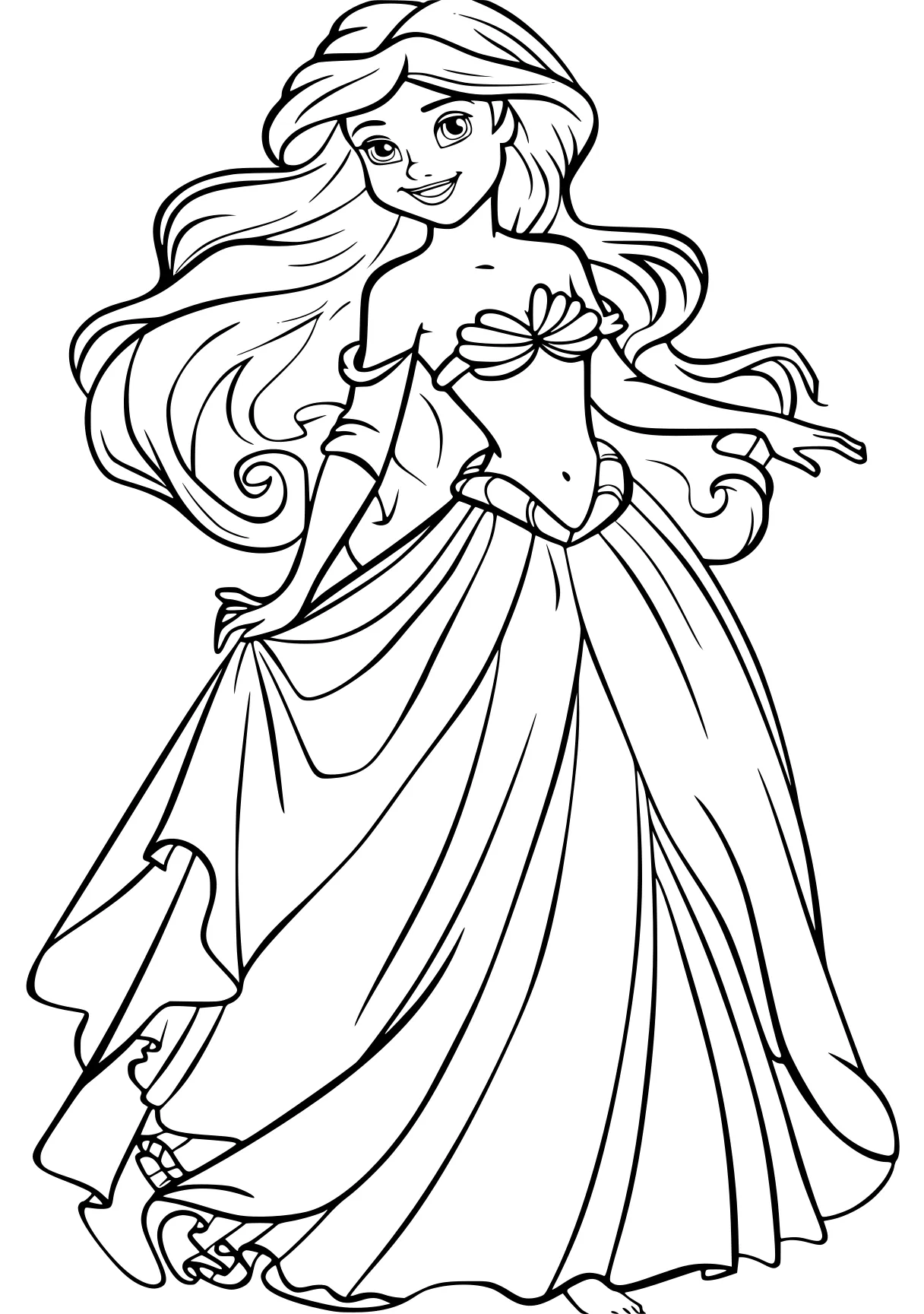 princess ariel coloring pages rosalina, rapunzel, ariel, diana, free page downloads