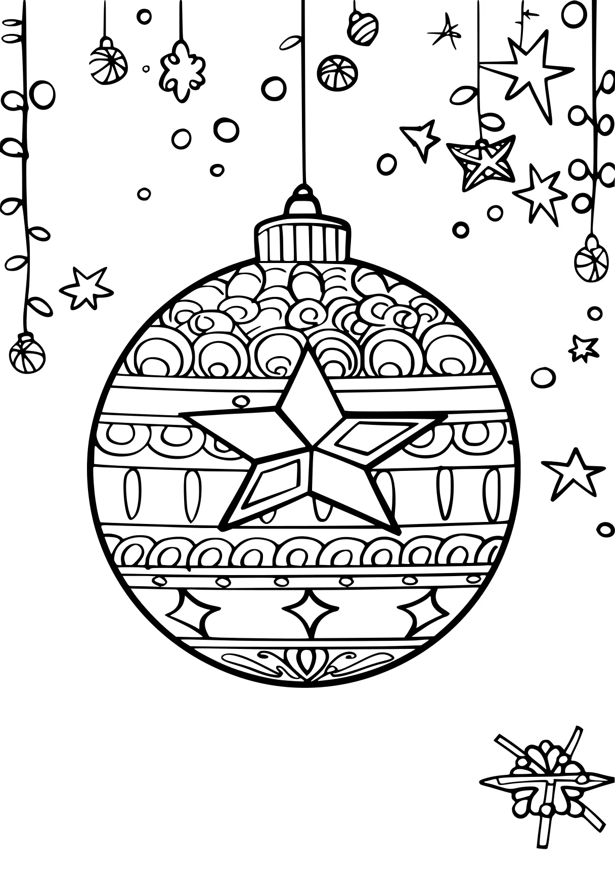 christmas coloring pages ornament, mandala, zentangle, free page downloads