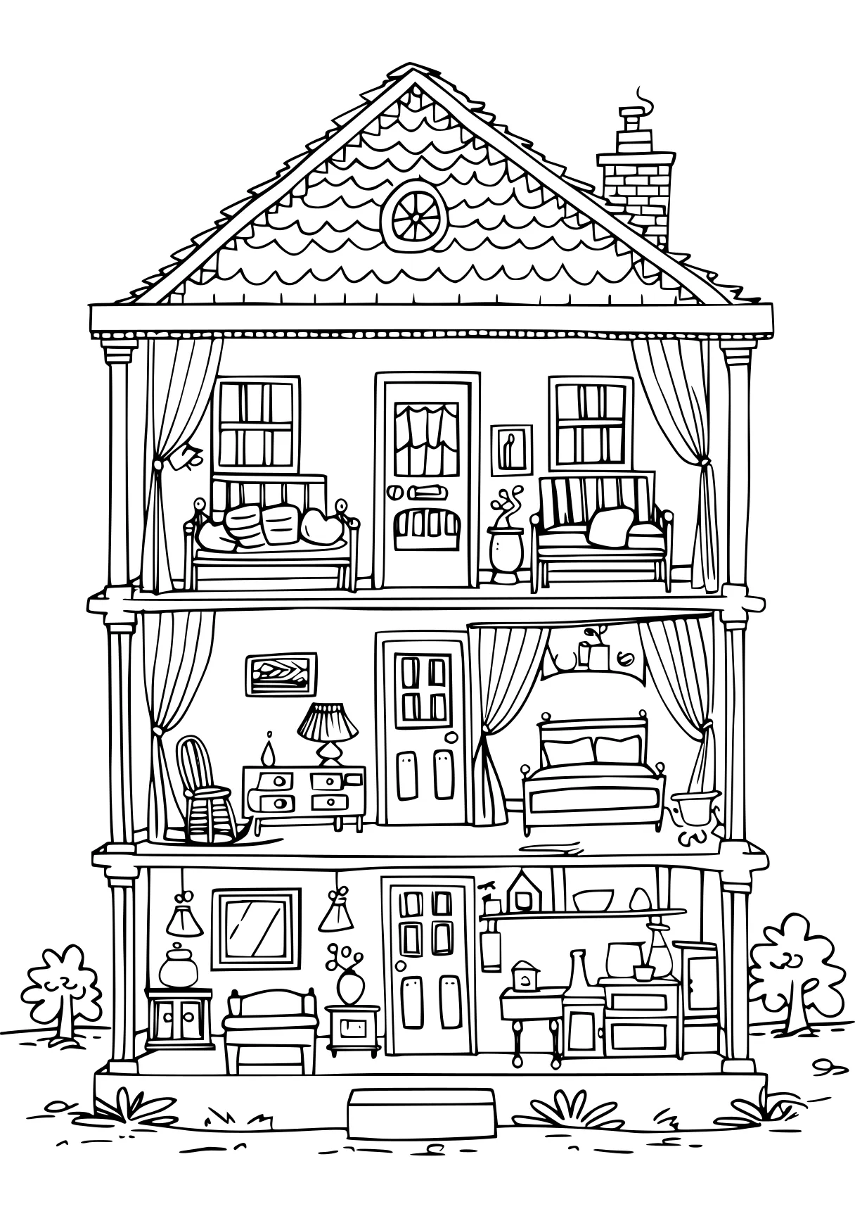 gabby's dollhouse coloring pages dollhouse, illustrator, house, free page downloads