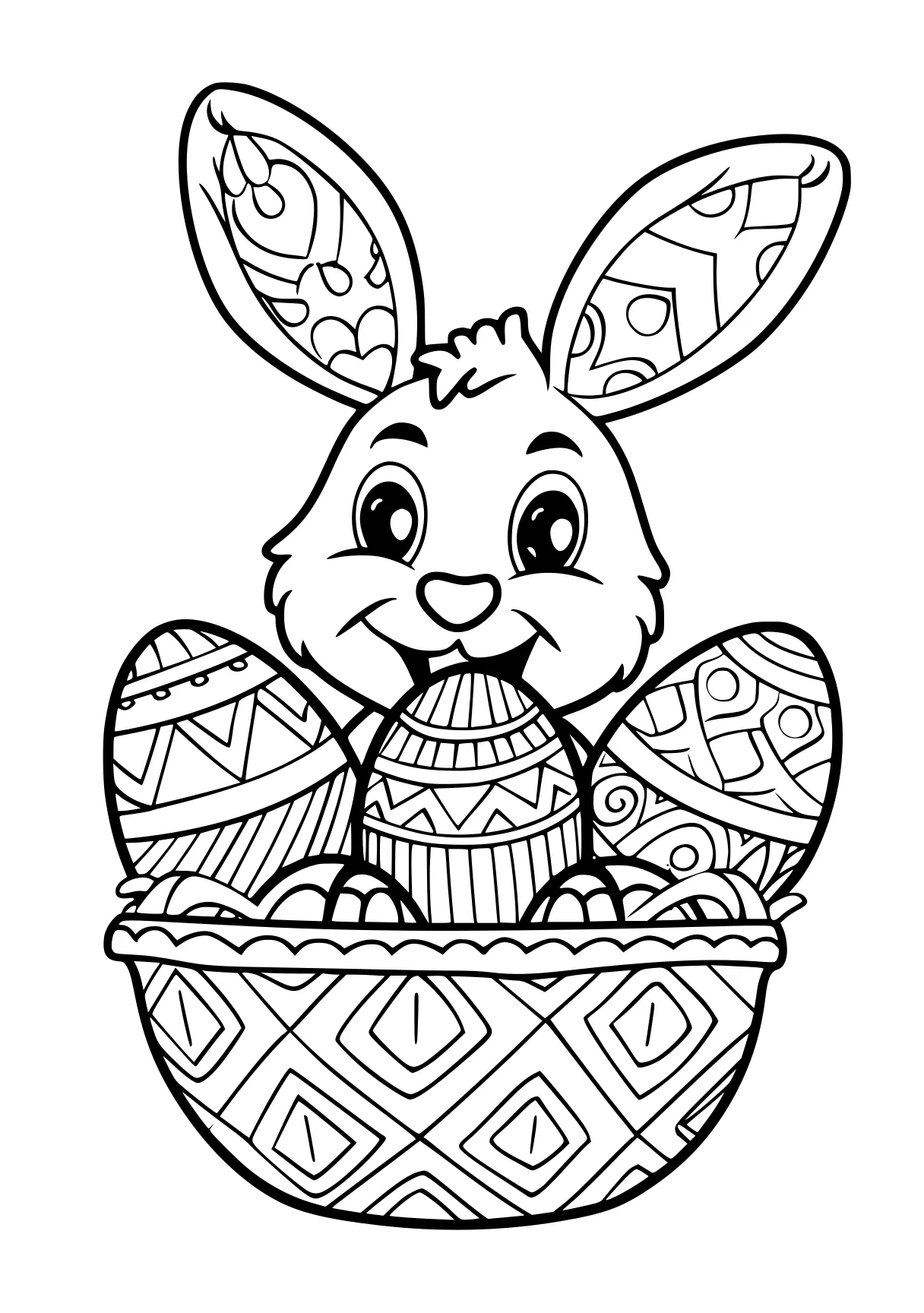 free printable easter coloring pages, bunny, rabbit, zentangle, page downloads