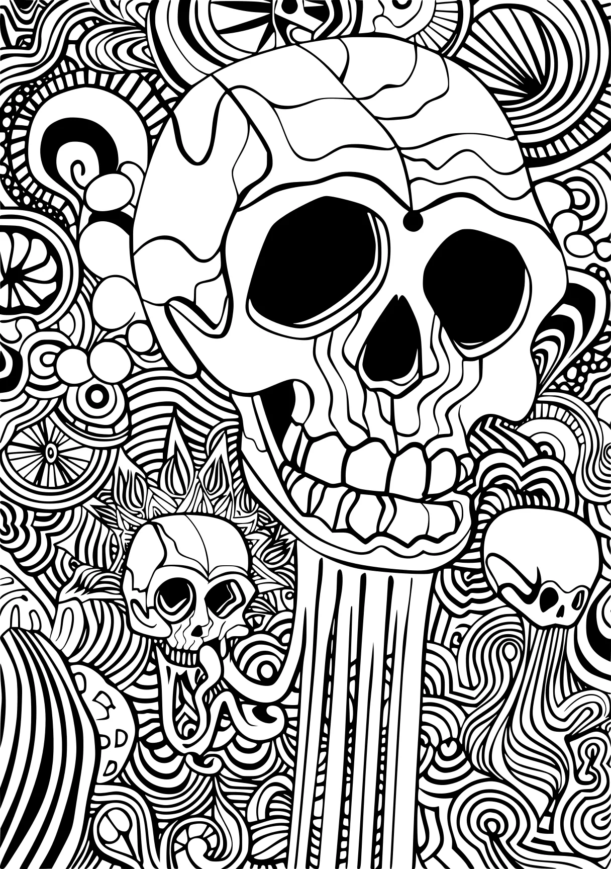 trippy coloring pages muertos, skellington, illustrator, free page downloads