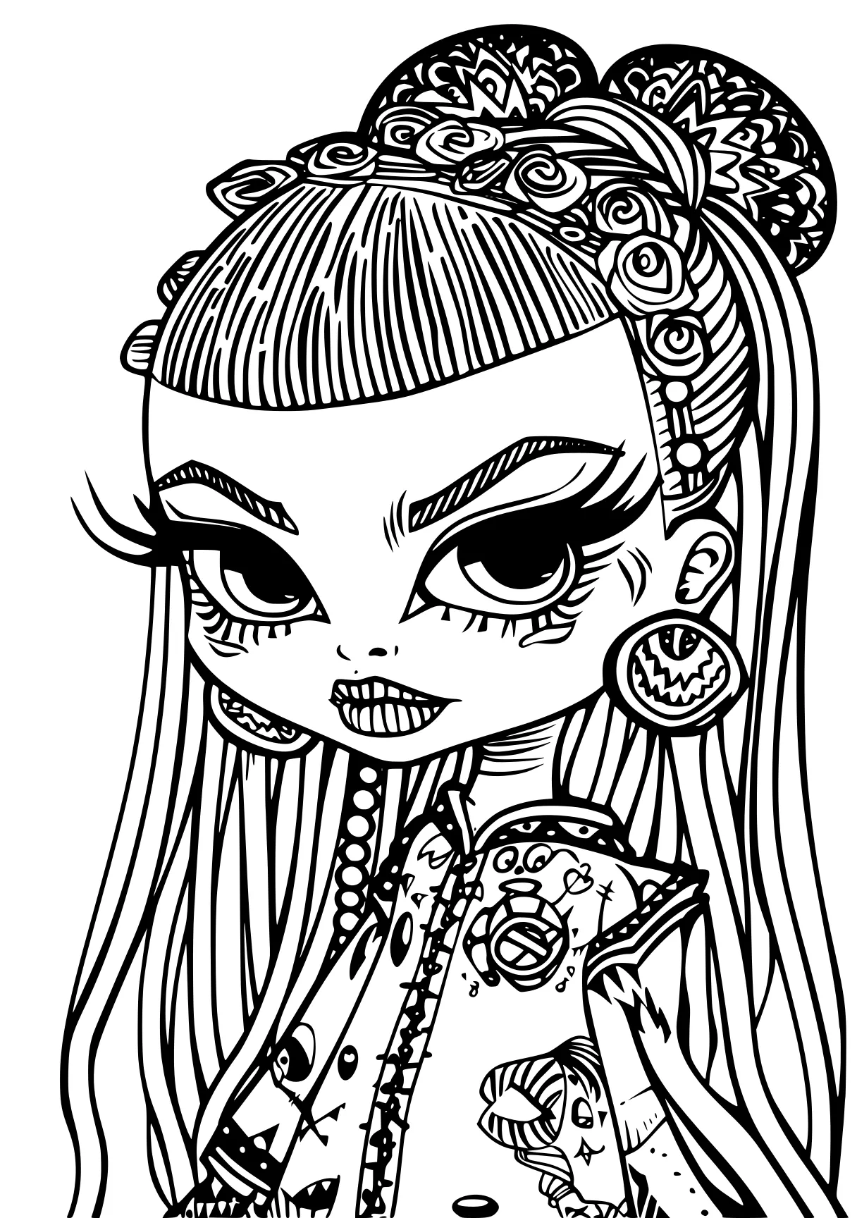 monster high coloring book bratz, doll, printables, addams, glamrock, free page downloads