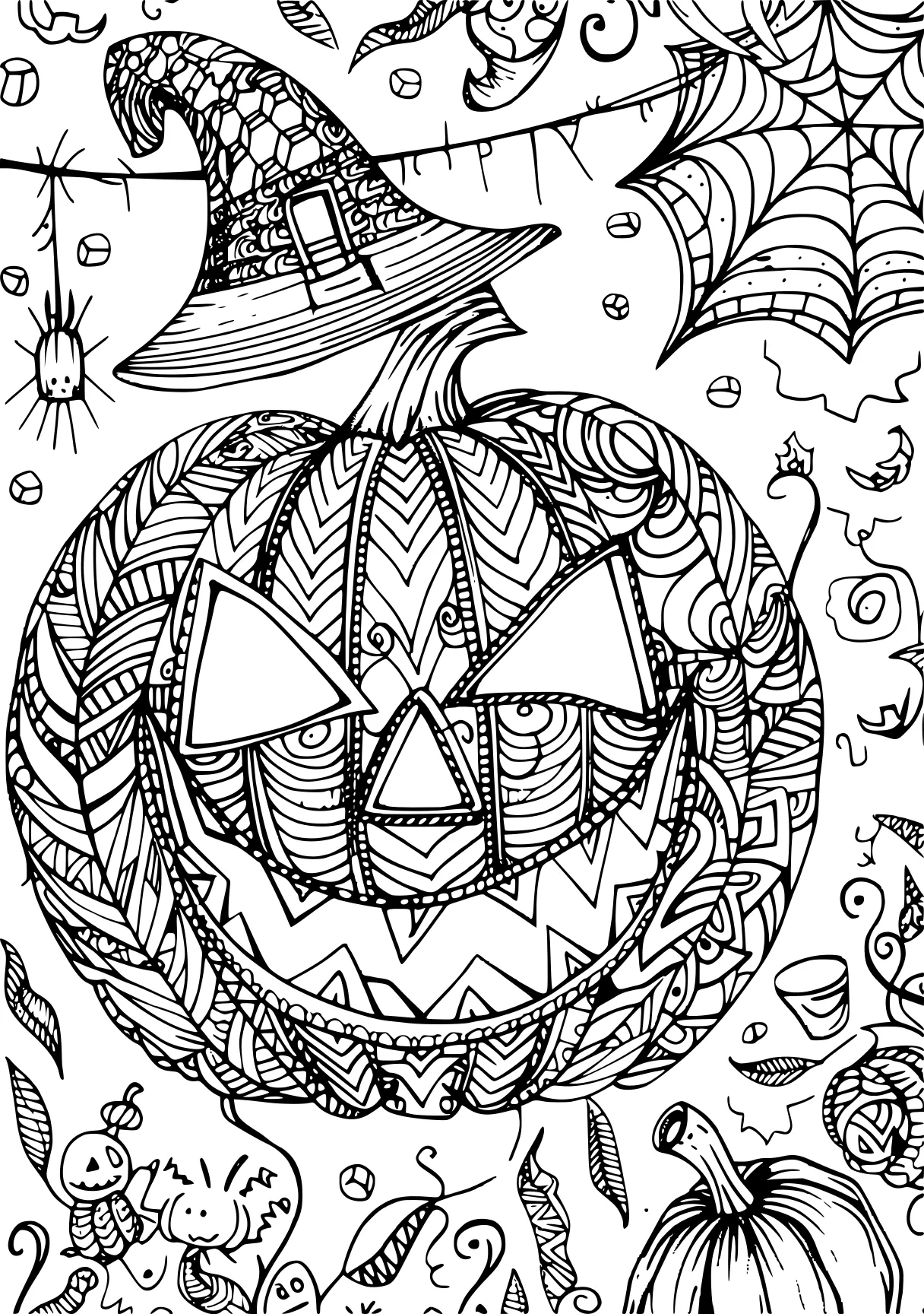 coloring pages for adults halloween zentangle, pumpkin, october, free page downloads