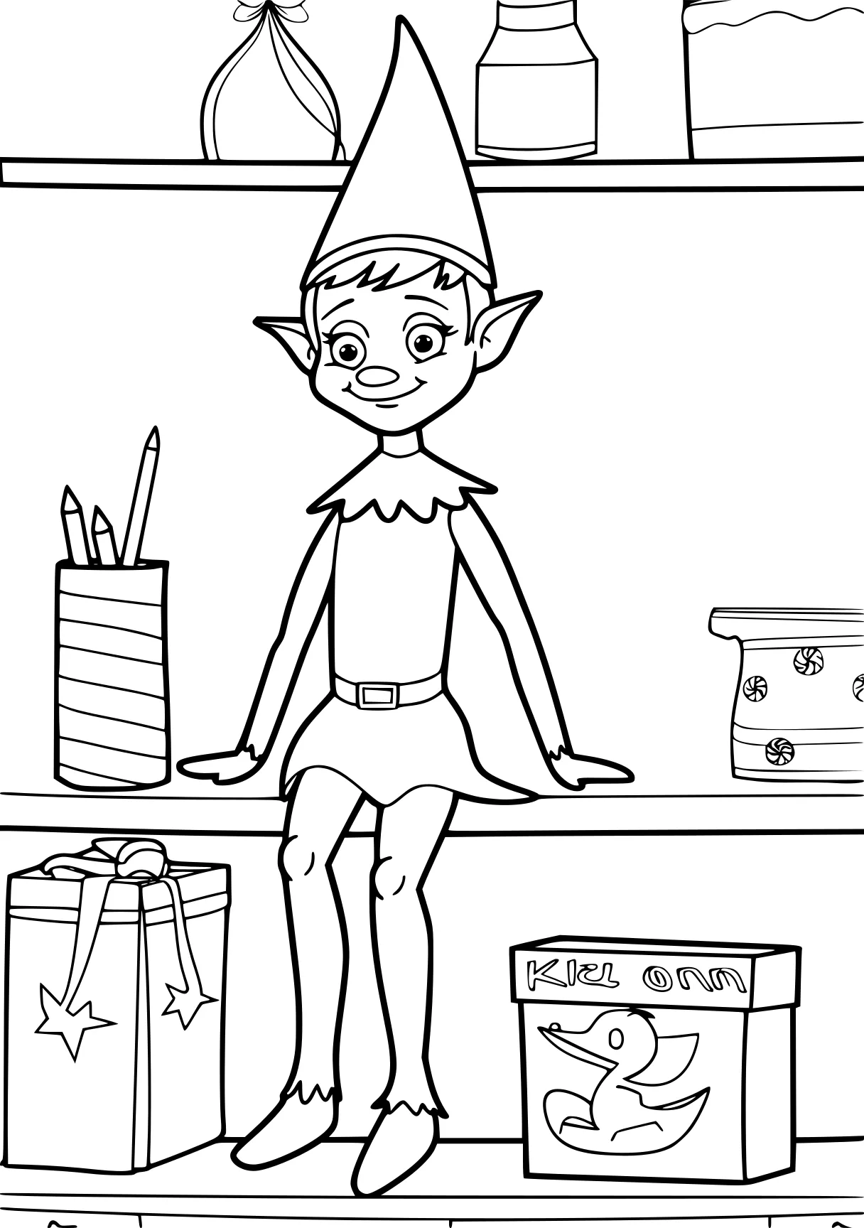 elf on the shelf coloring pages elf, pinocchio, goblin, free page downloads