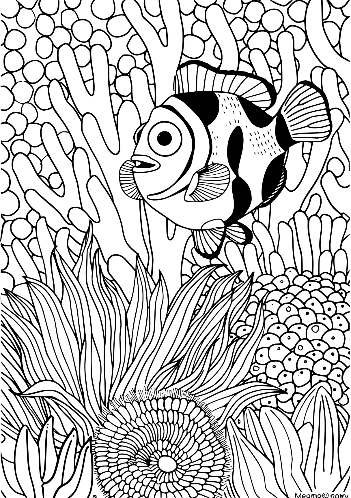 nemo coloring pages zentangle, fish, nemo, free page downloads