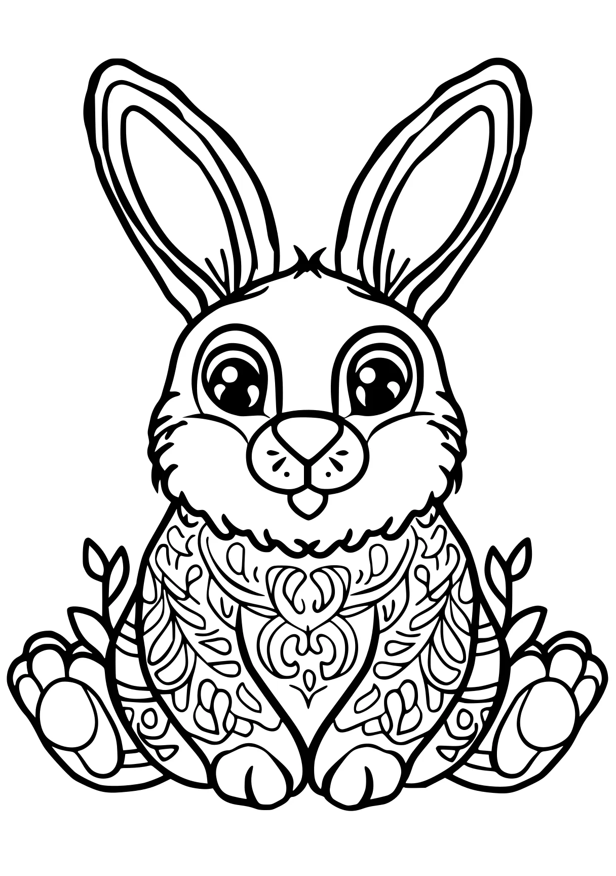 online coloring pages rabbit, bunny, illustrator, free page downloads