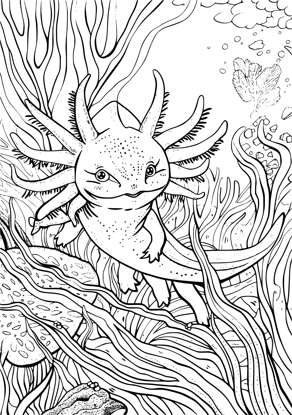 axolotl coloring page axolotl, zentangle, colouring, free downloads