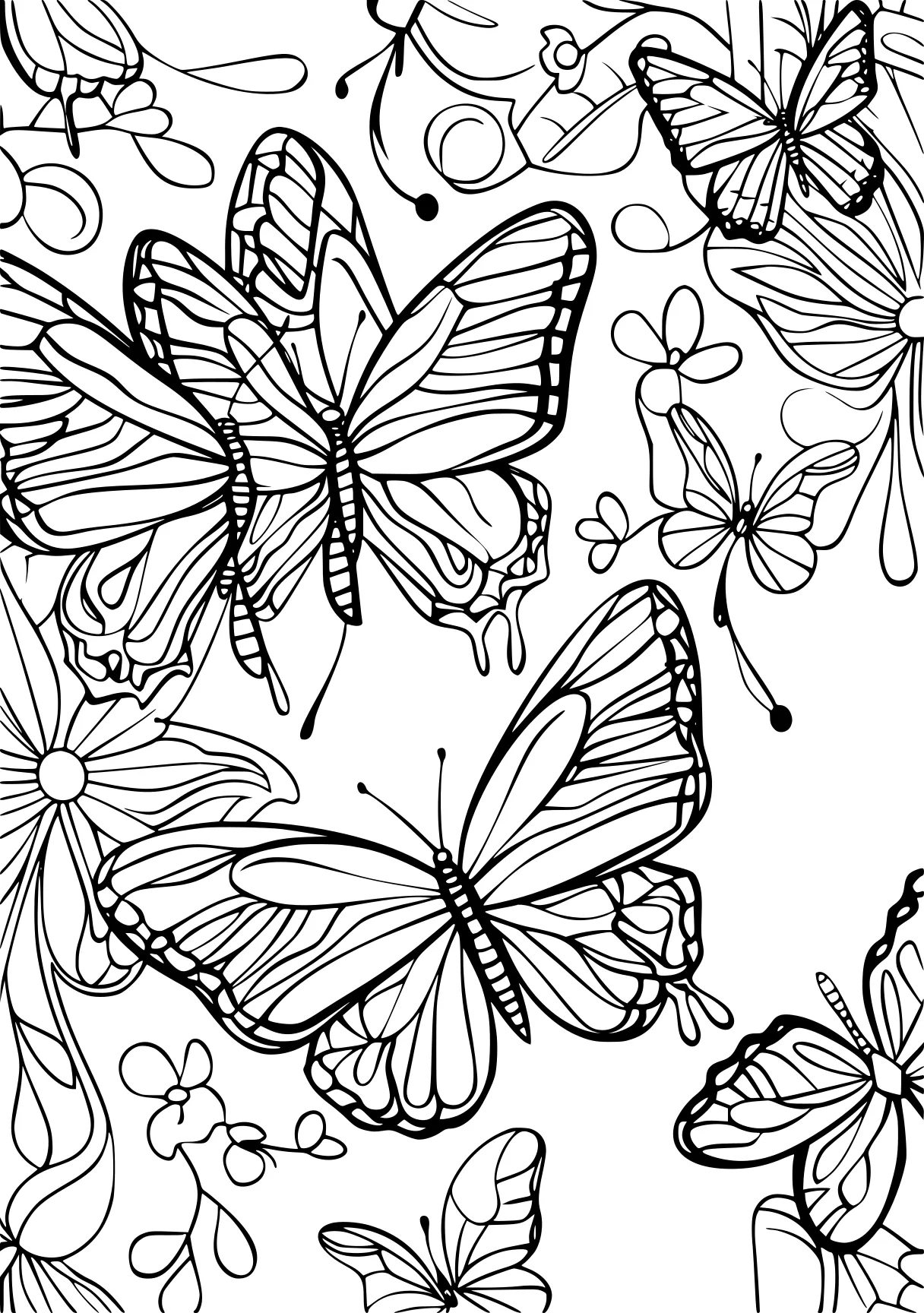 free coloring book pages butterflies, butterfly, zentangle, page downloads