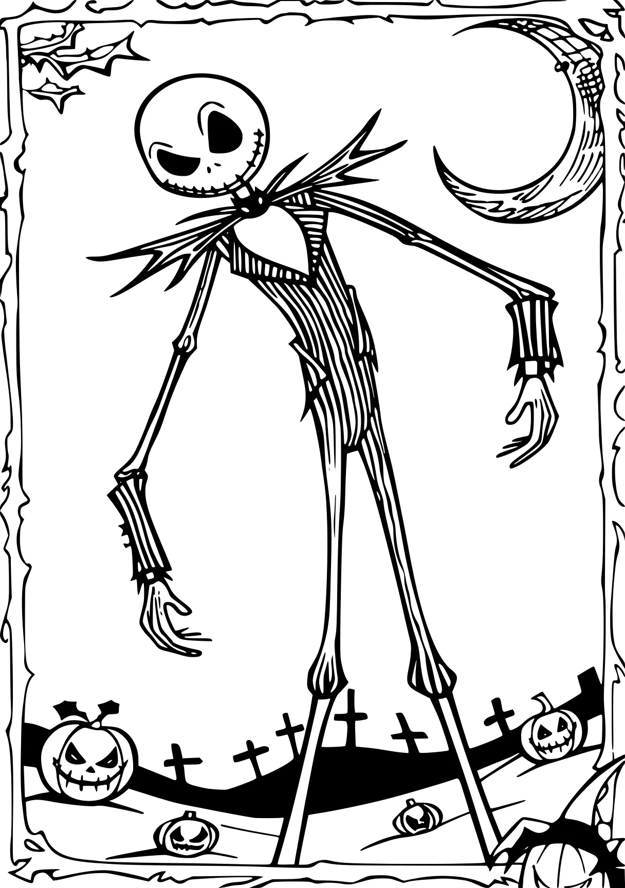 nightmare before christmas coloring pages skellington, skeleton, scarecrow, vampirina, bendy, free page downloads