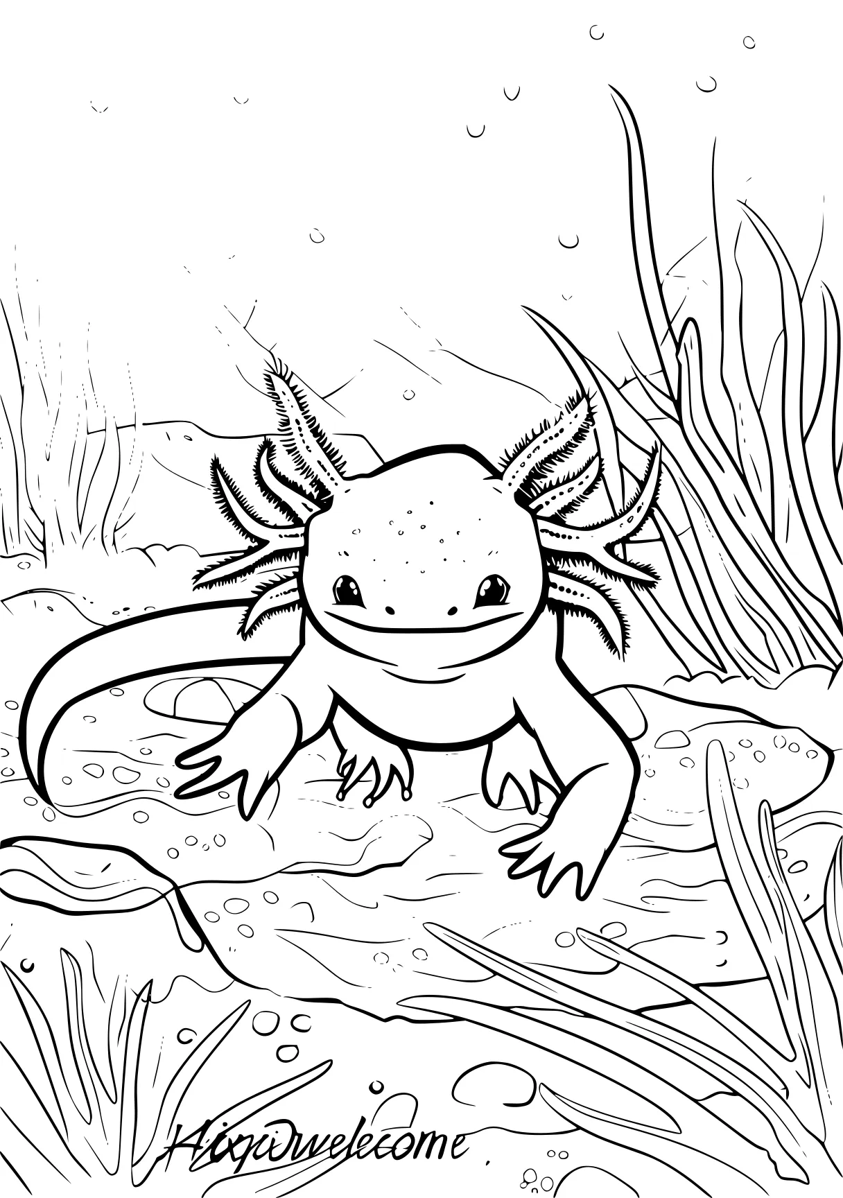 axolotl coloring page axolotl, bulbasaur, frog, lizard, creature, free downloads