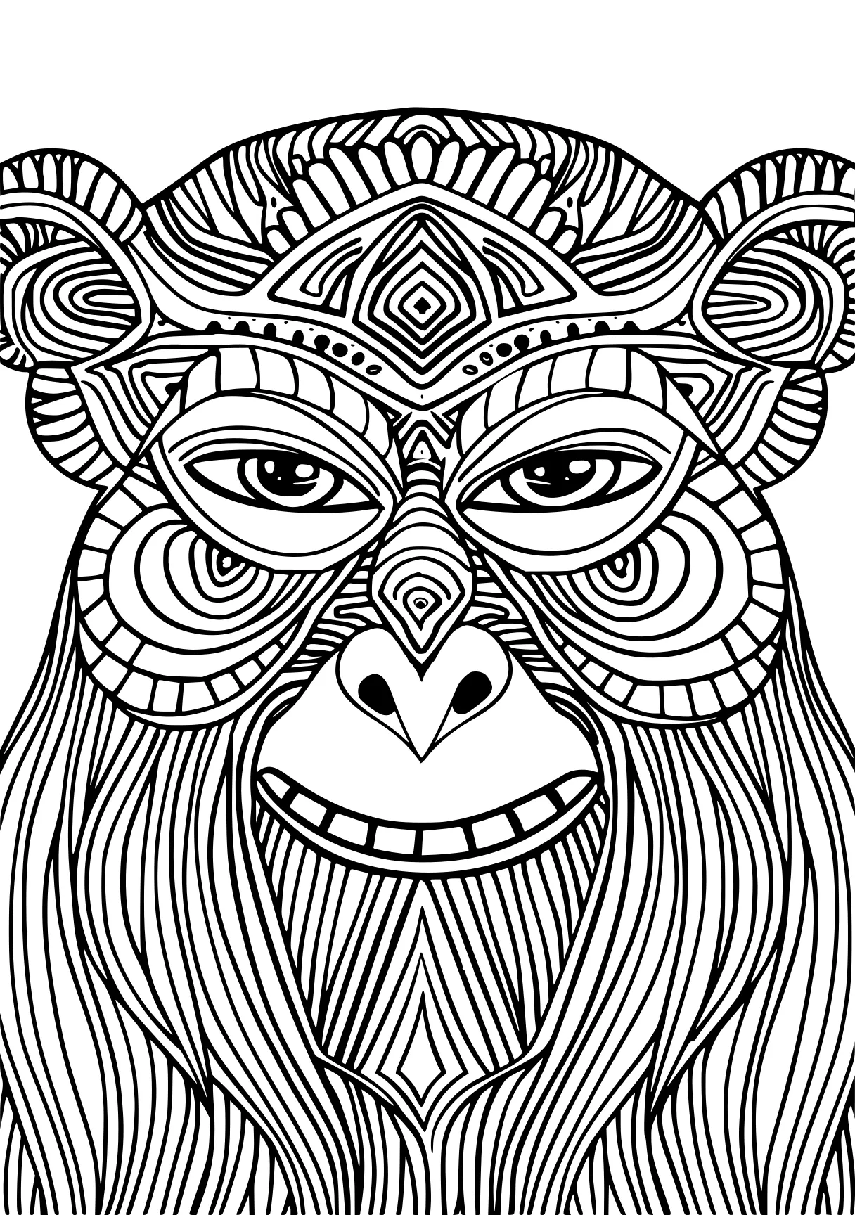 amazon coloring books for adults monkey, gorilla, lion, free page downloads