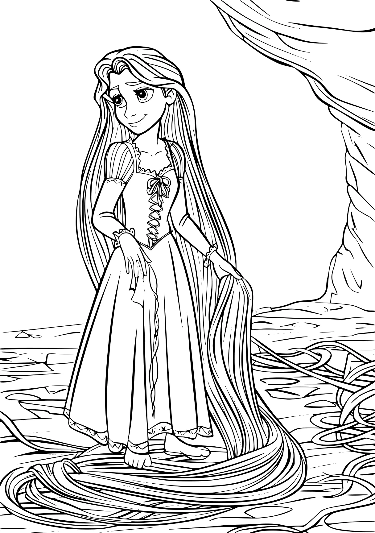 rapunzel coloring page rapunzel, ariel, mermaid, cinderella, free downloads