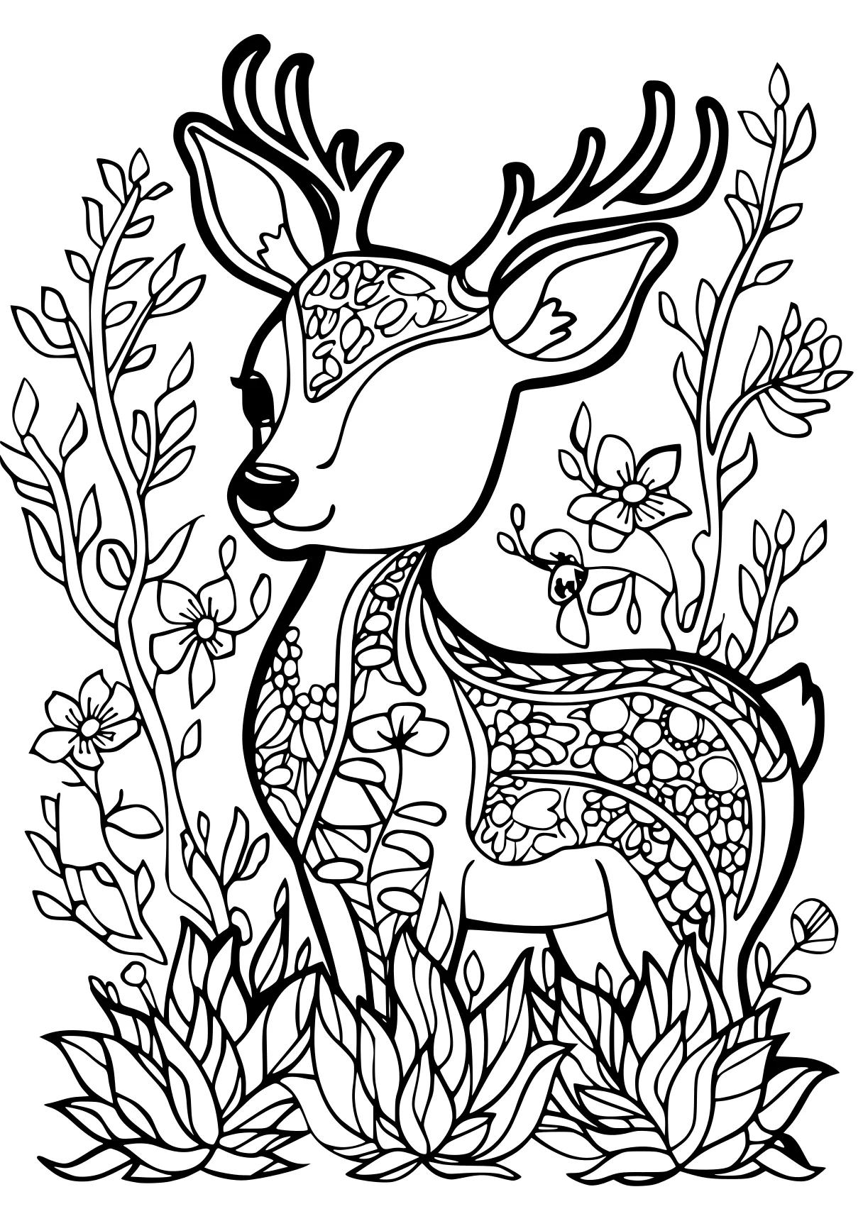 animal coloring pages deer, bambi, colouring, free page downloads