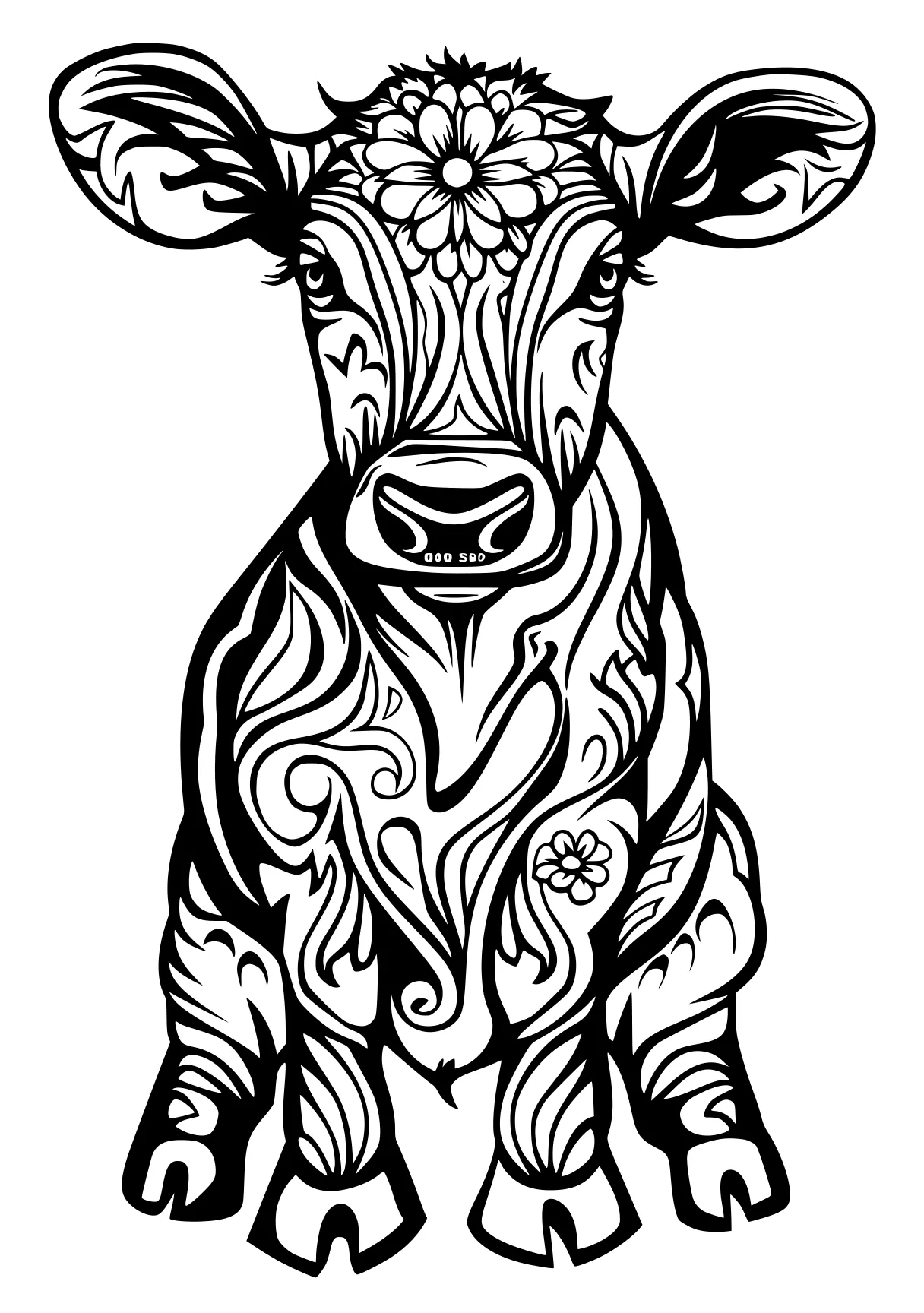 farm animal coloring pages cow, buffalo, rhino, moose, illustrator, free page downloads